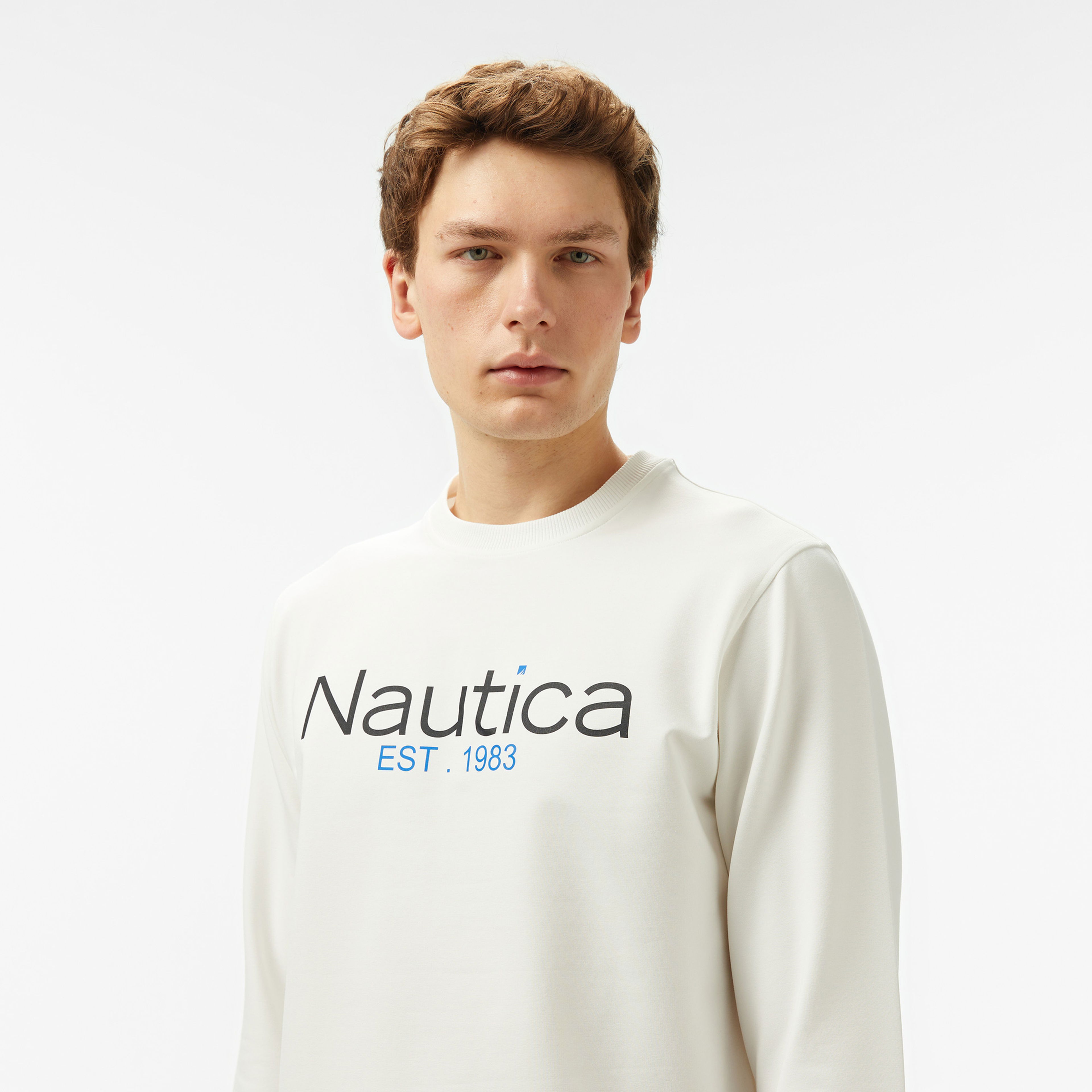 Nautica Erkek Krem Regular Fit Sweatshirt