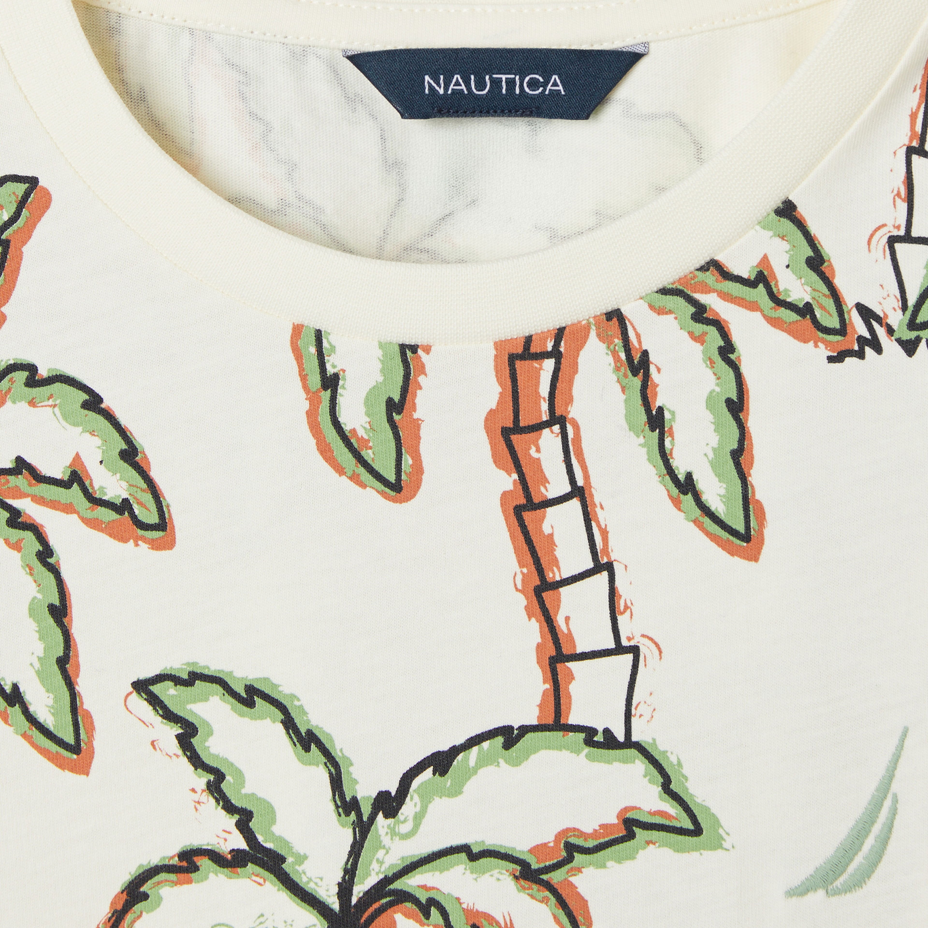 Nautica Regular Fit Baskılı Çocuk Krem T-Shirt