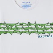 Nautica Erkek Çocuk Beyaz Regular Fit Baskılı T-Shirt