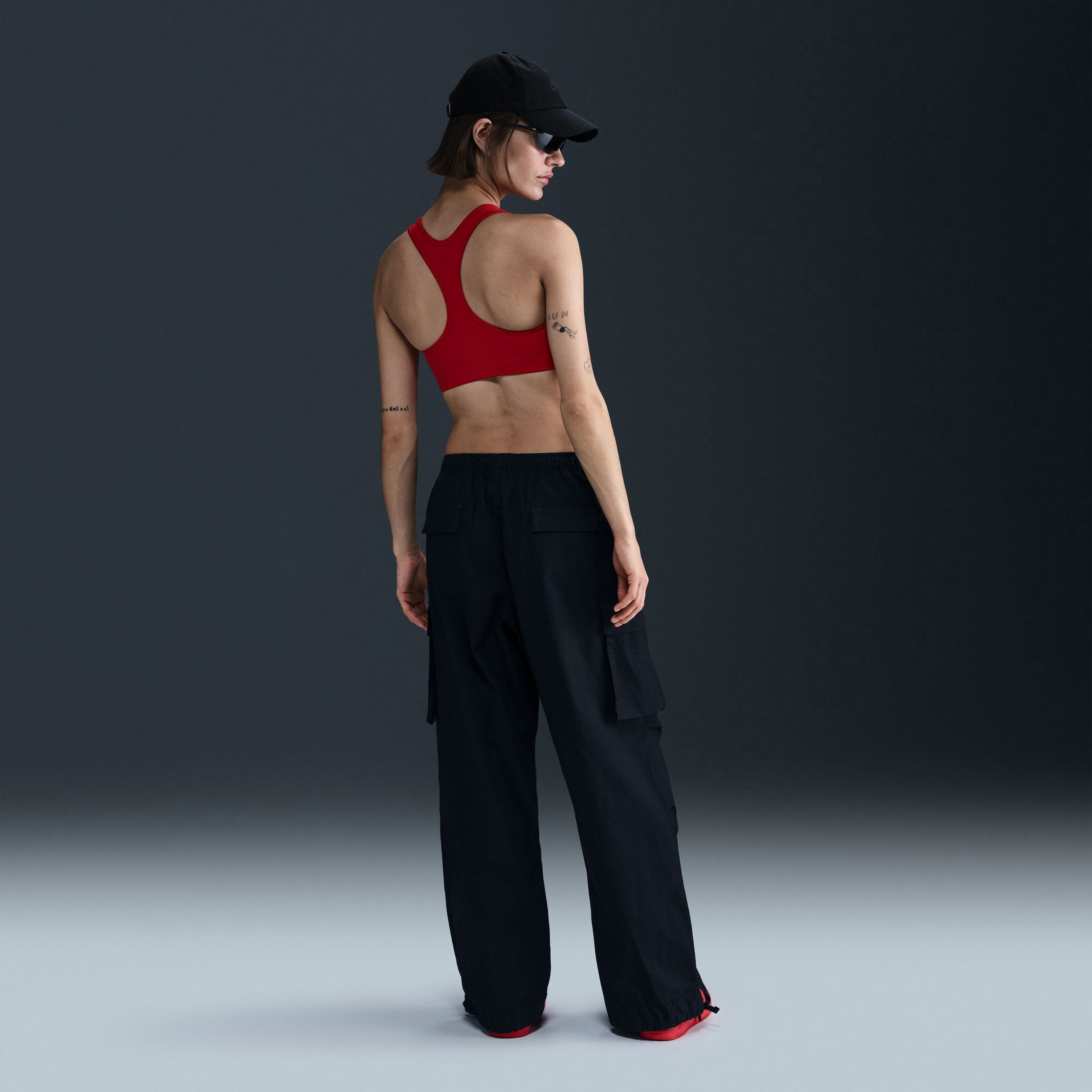 Nike Sportswear Woven Fabric High Waisted Kadın Siyah Kargo Pantolon