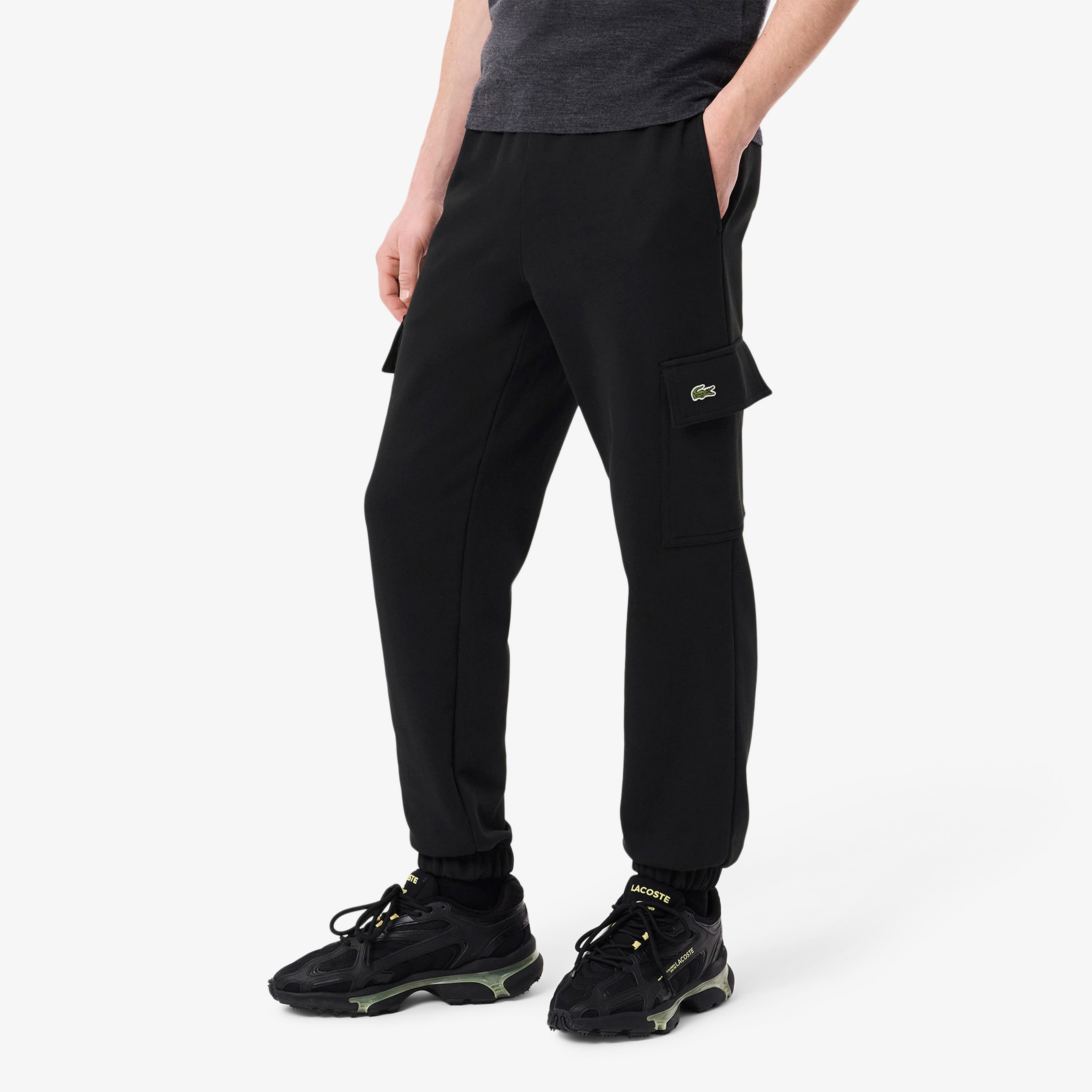 Lacoste Fleece Cargo Erkek Siyah Eşofman Altı