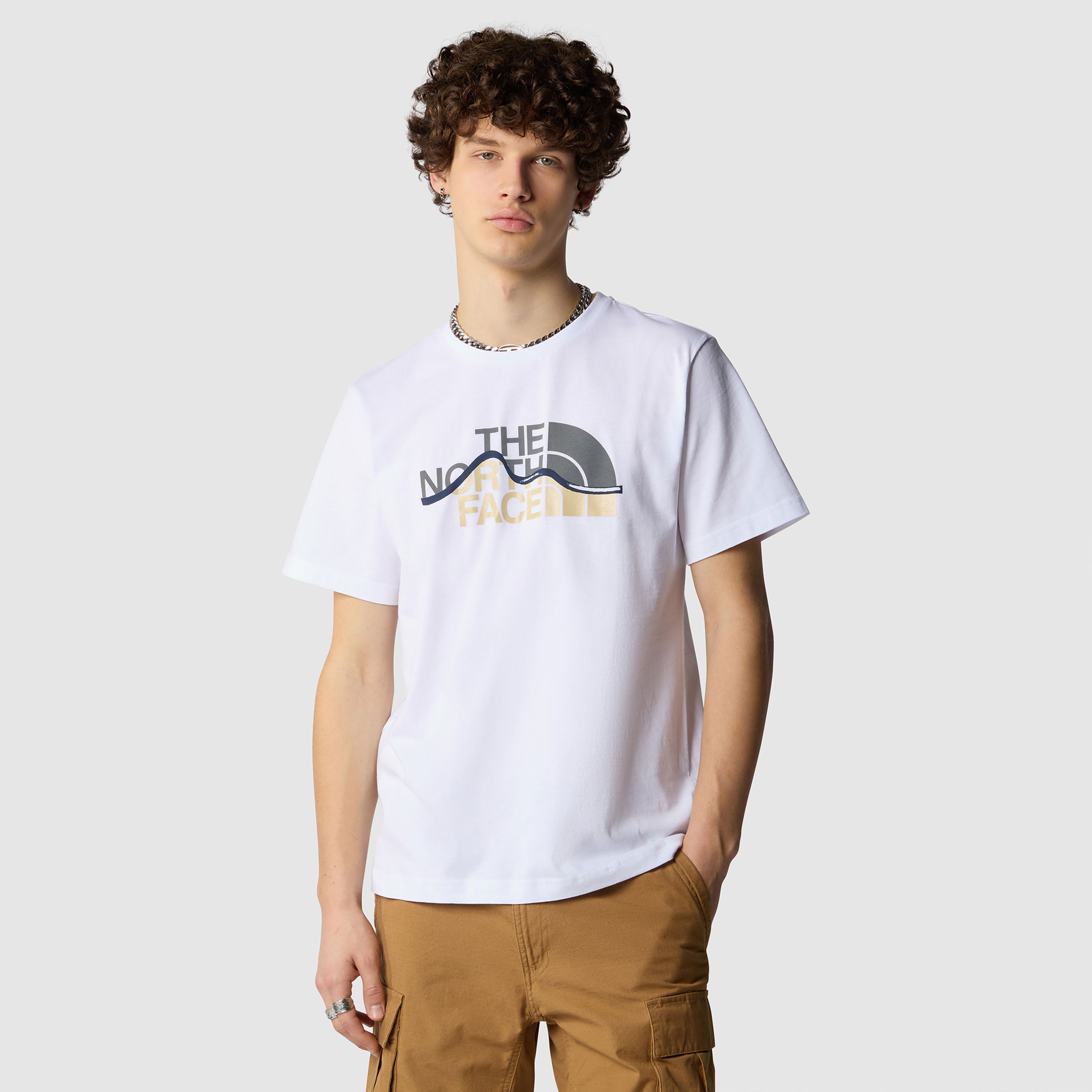 The North Face Mountain Line Erkek Beyaz T-Shirt