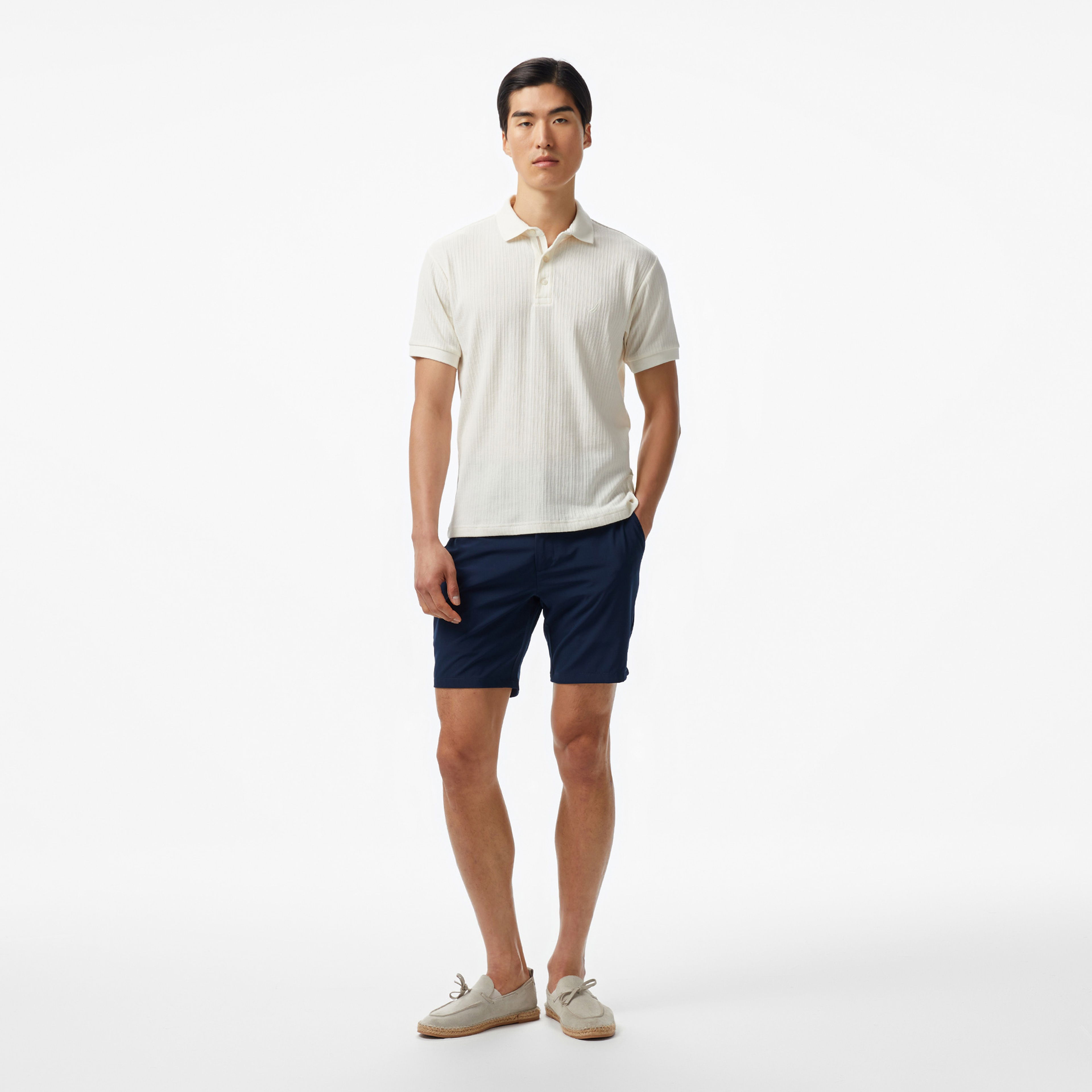 Nautica Erkek Krem Classic Fit Polo Yaka T-Shirt