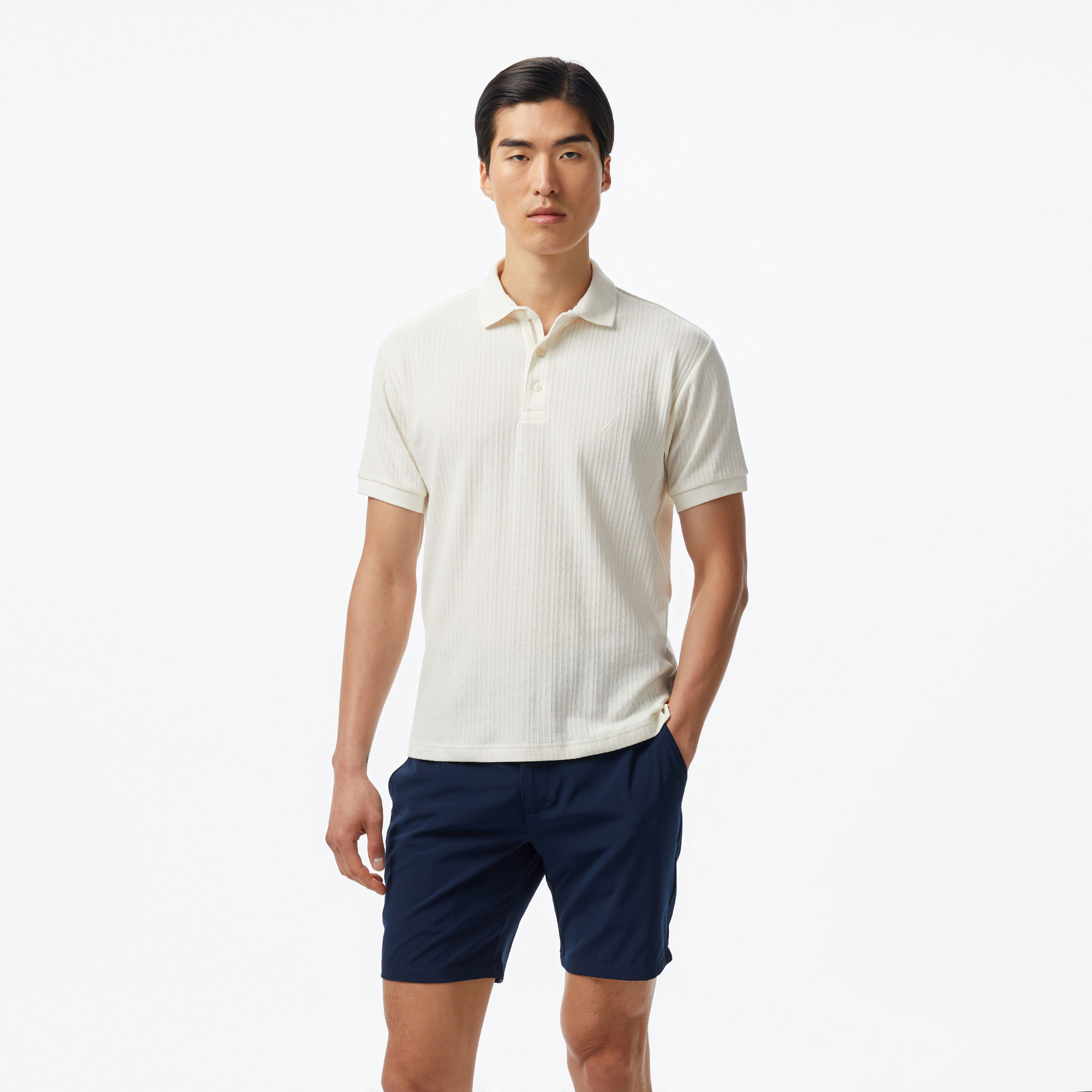 Nautica Erkek Krem Classic Fit Polo Yaka T-Shirt