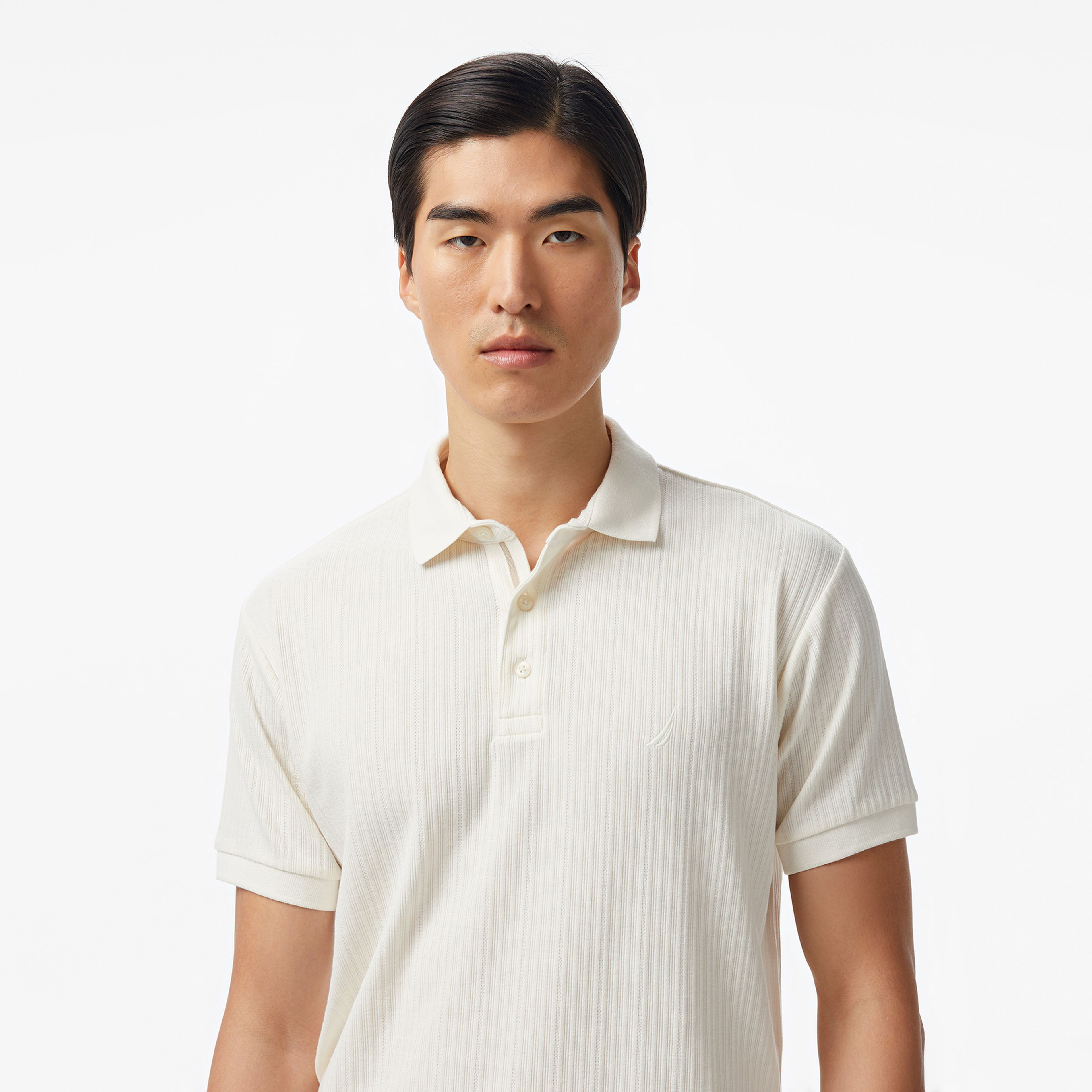Nautica Erkek Krem Classic Fit Polo Yaka T-Shirt