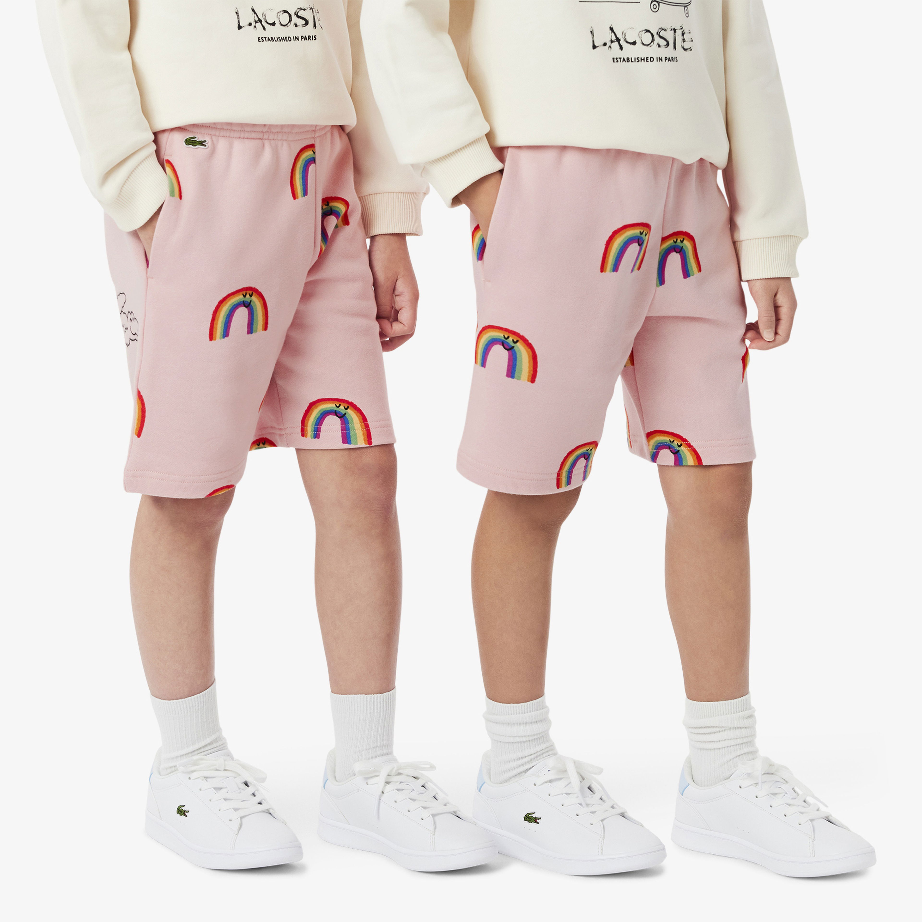 Lacoste Desenli Çocuk Pembe Şort