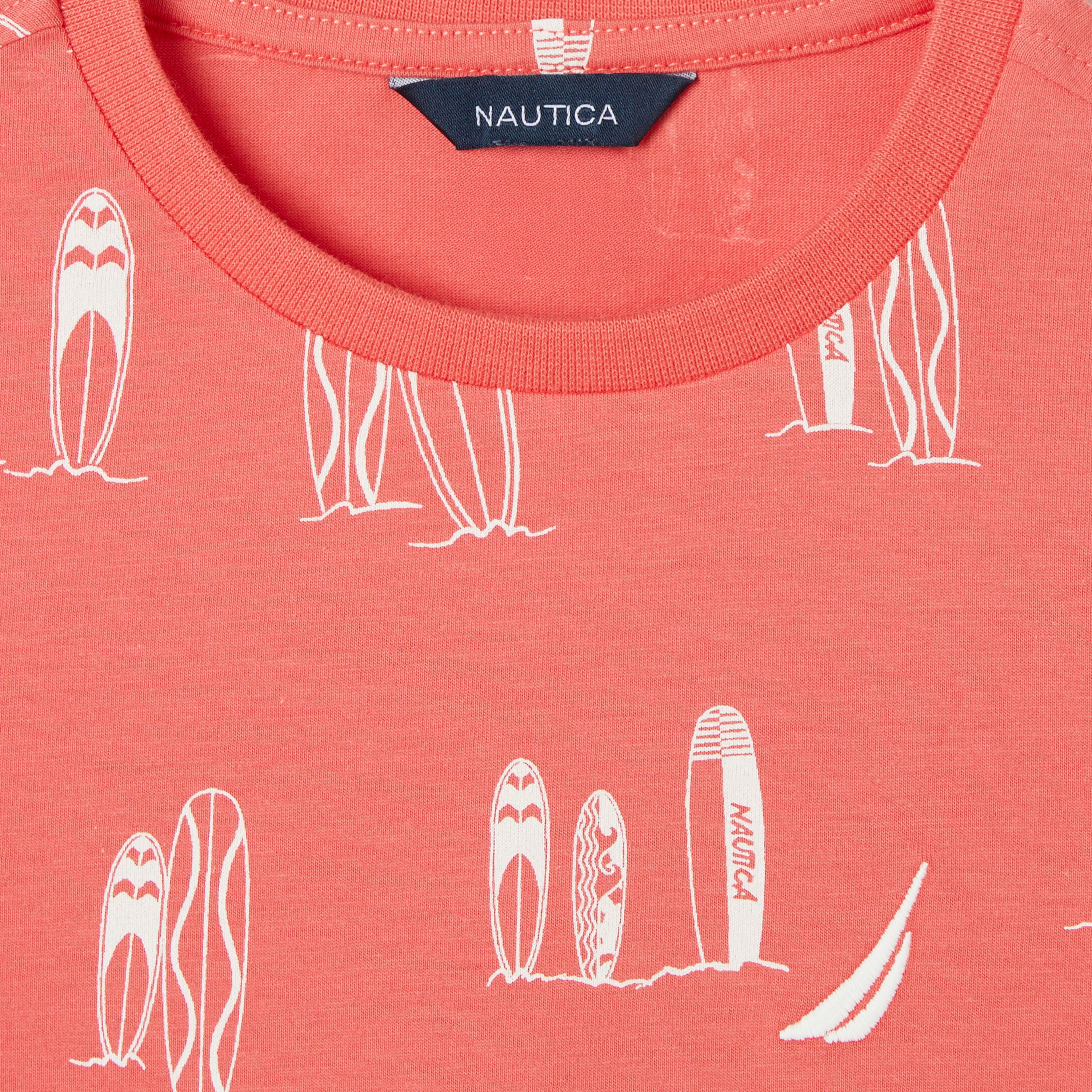 Nautica Regular Fit Baskılı Çocuk Kırmızı T-Shirt
