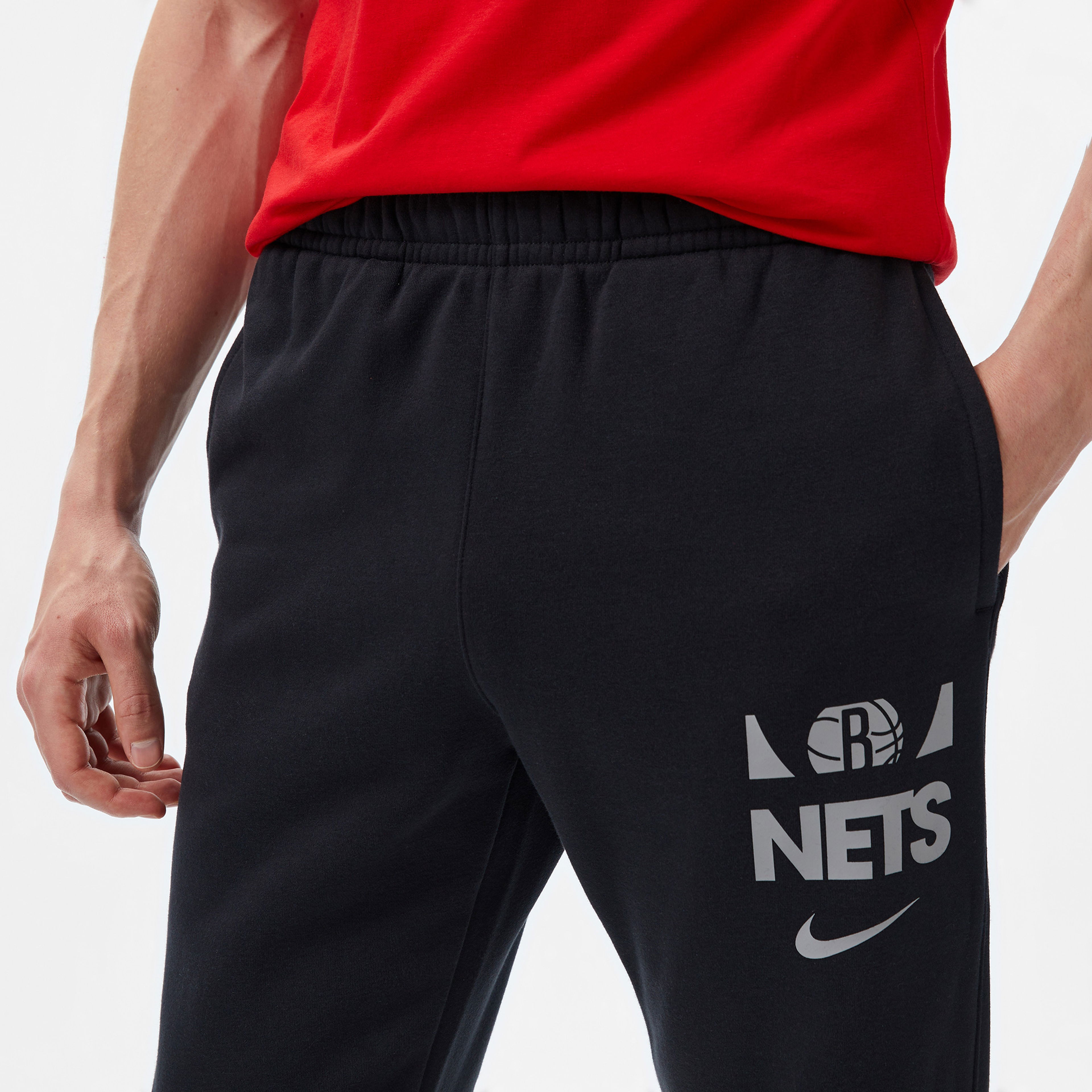 Nike Brooklyn Nets Club Erkek Siyah Eşofman Altı