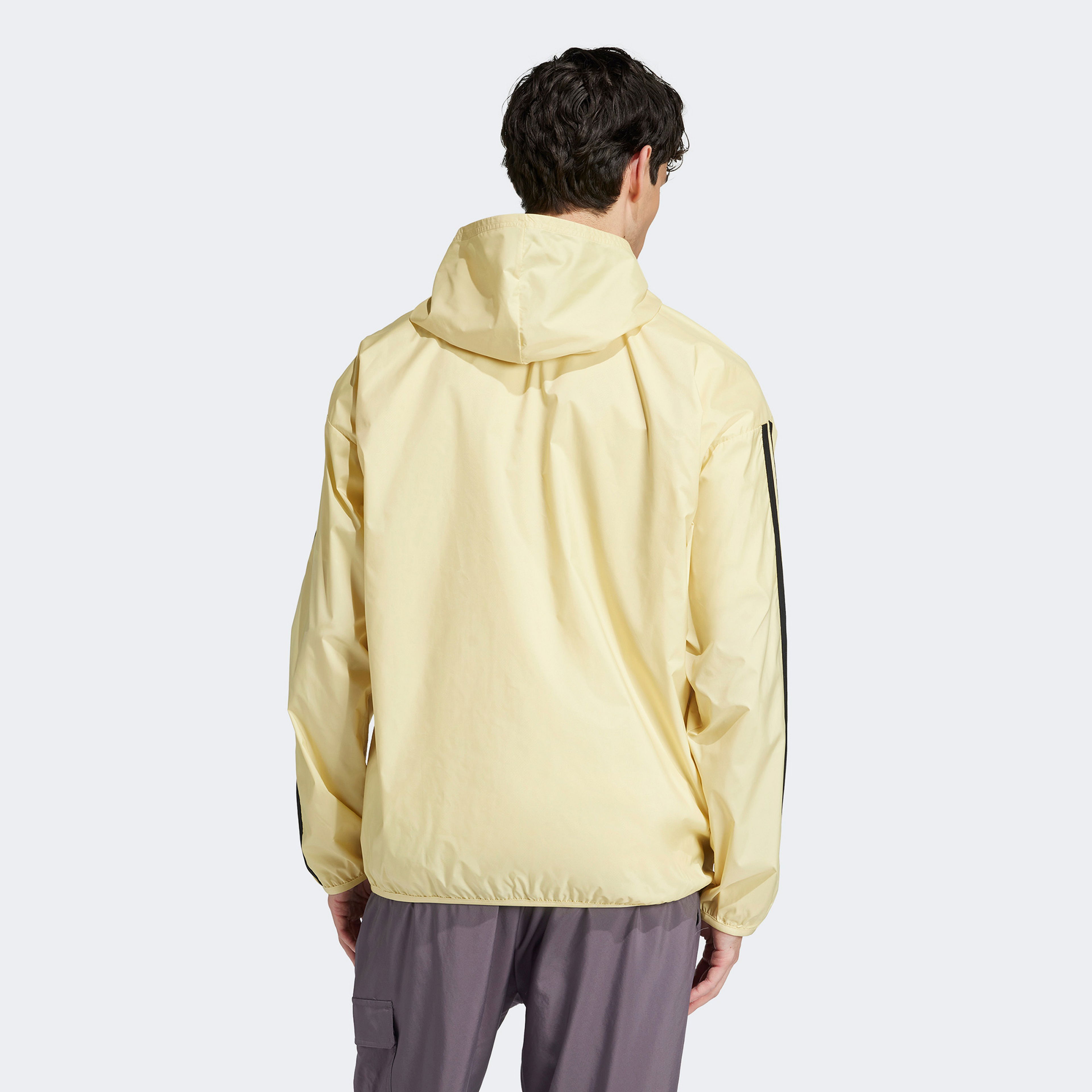 adidas Essentials 3 Stripes Windbreaker Erkek Sarı Ceket