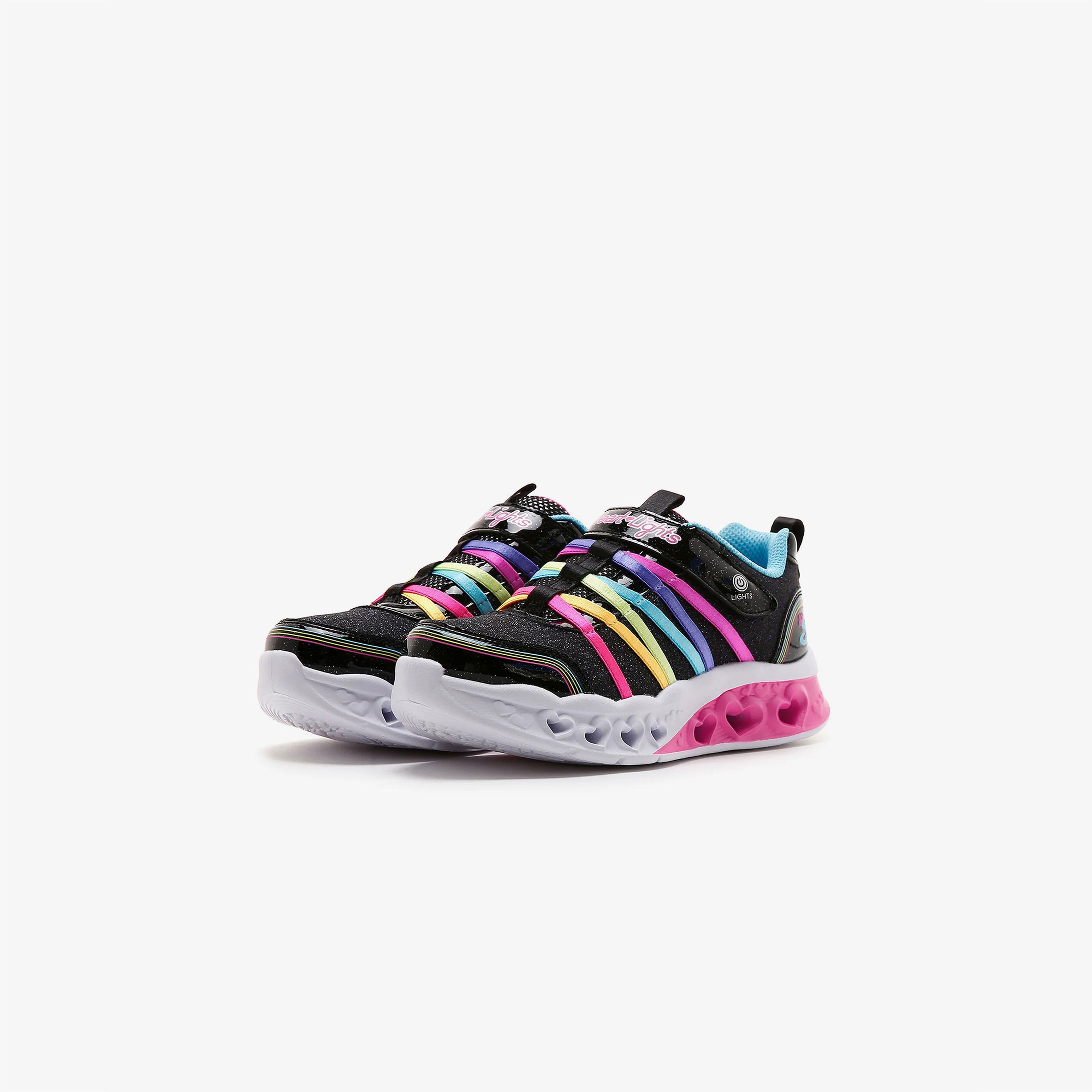 Skechers Flutter Heart Lights Rainbow Bestie Çocuk Siyah Spor Ayakkabı