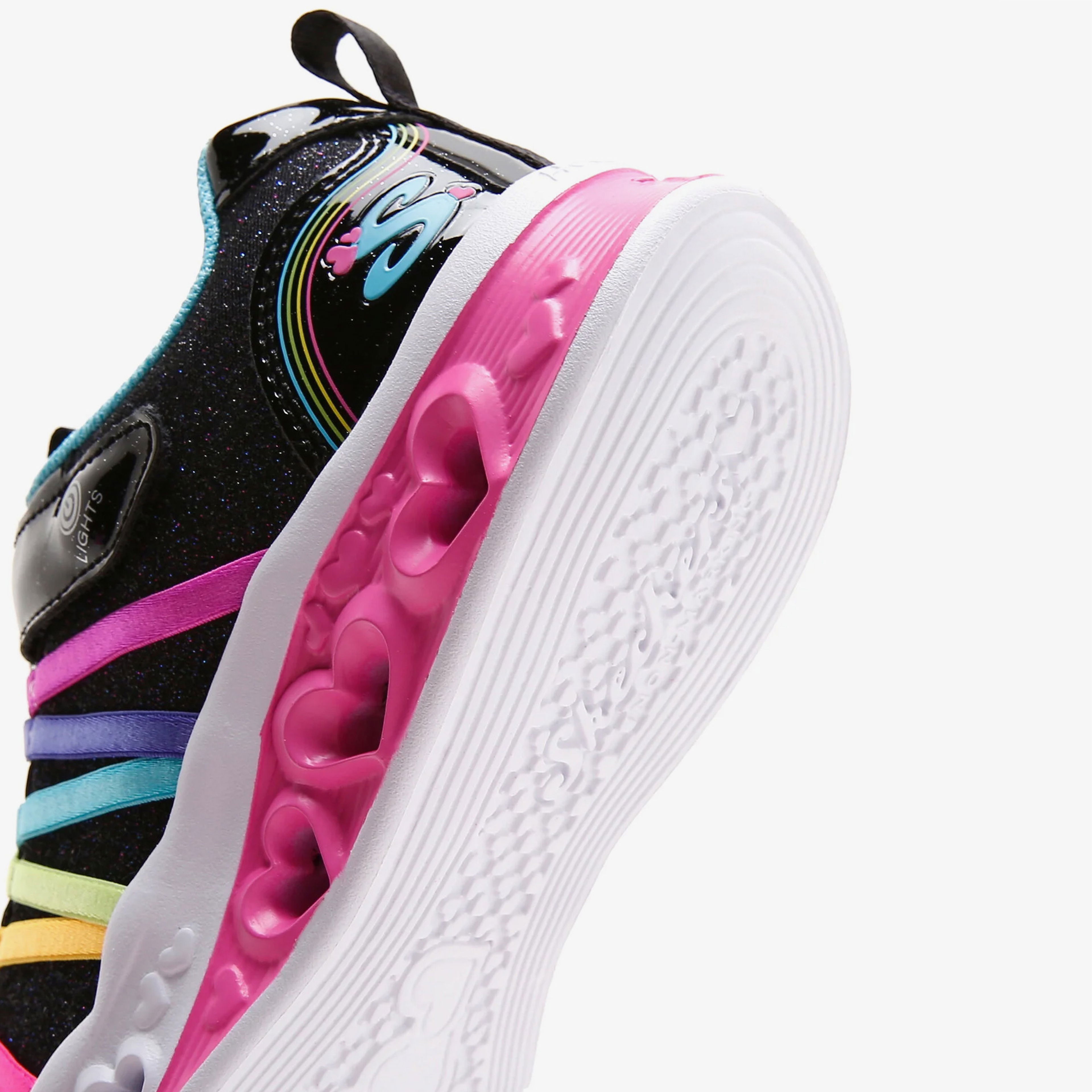 Skechers Flutter Heart Lights Rainbow Bestie Çocuk Siyah Spor Ayakkabı
