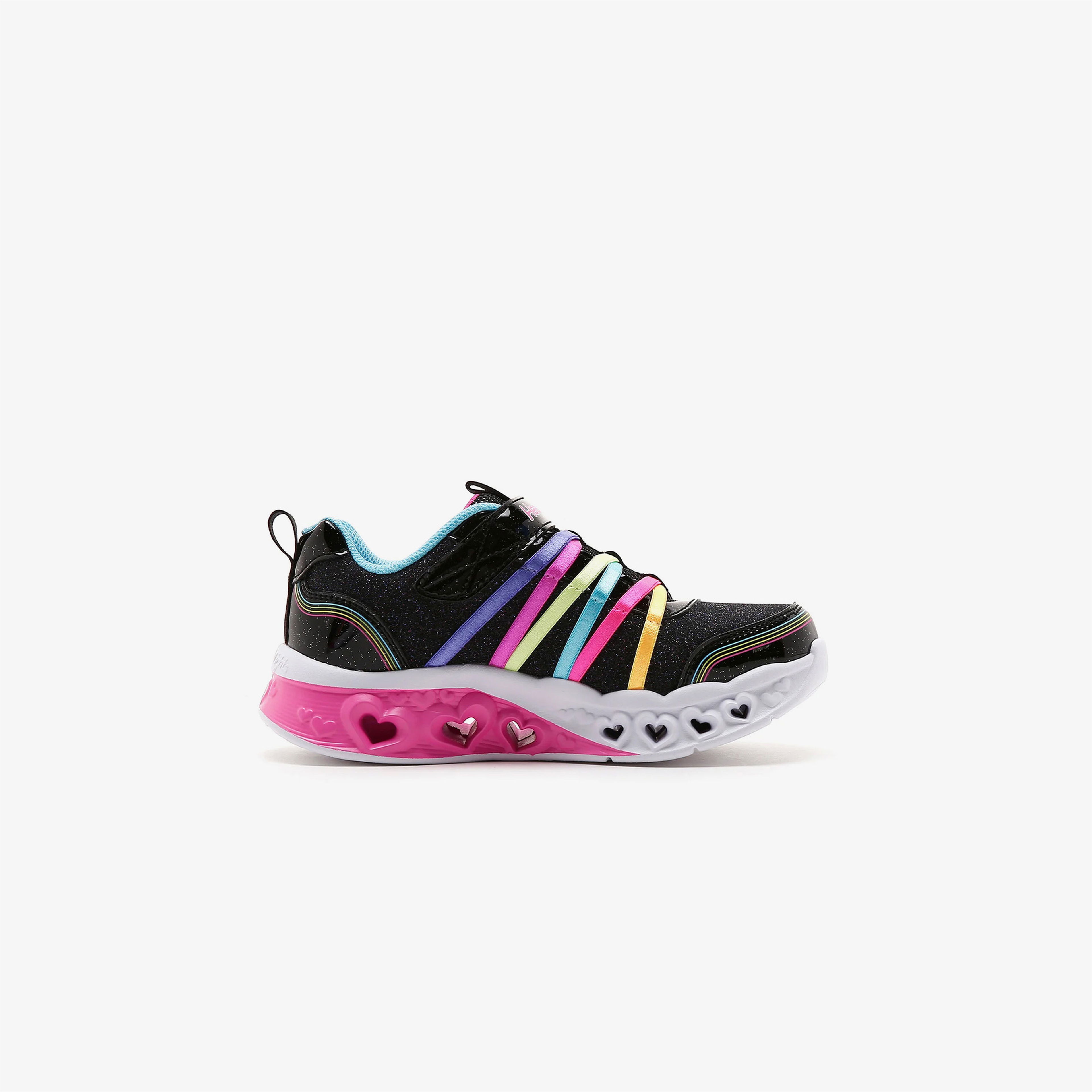 Skechers Flutter Heart Lights Rainbow Bestie Çocuk Siyah Spor Ayakkabı