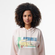 Lacoste Kadın Relaxed Fit Kapüşonlu Baskılı Açık Pembe Sweatshirt