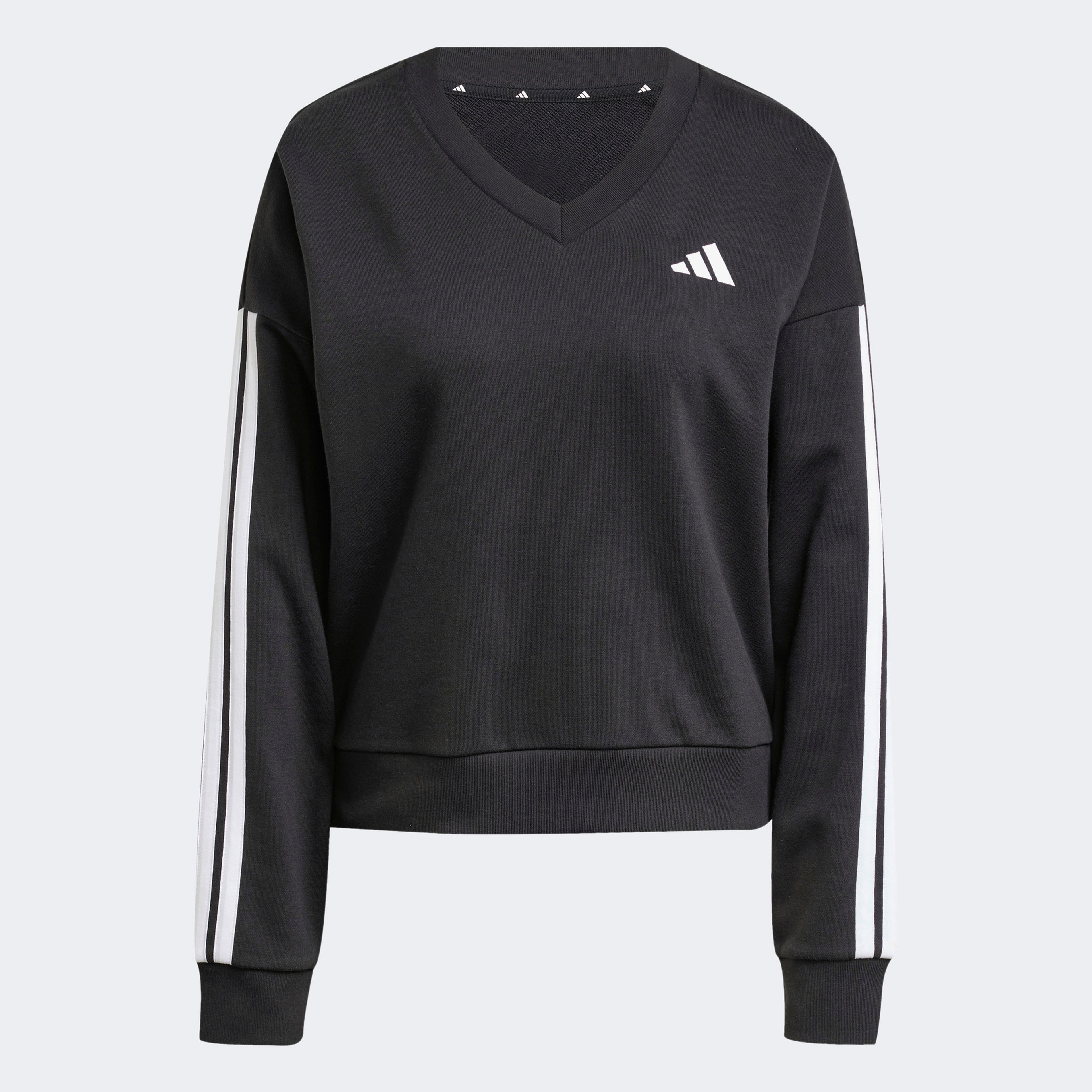 adidas Essentials 3 Stripes French Terry Kadın Siyah Sweatshirt