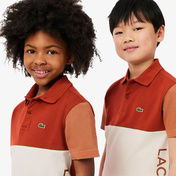 Lacoste Çocuk Renk Bloklu Bej Polo