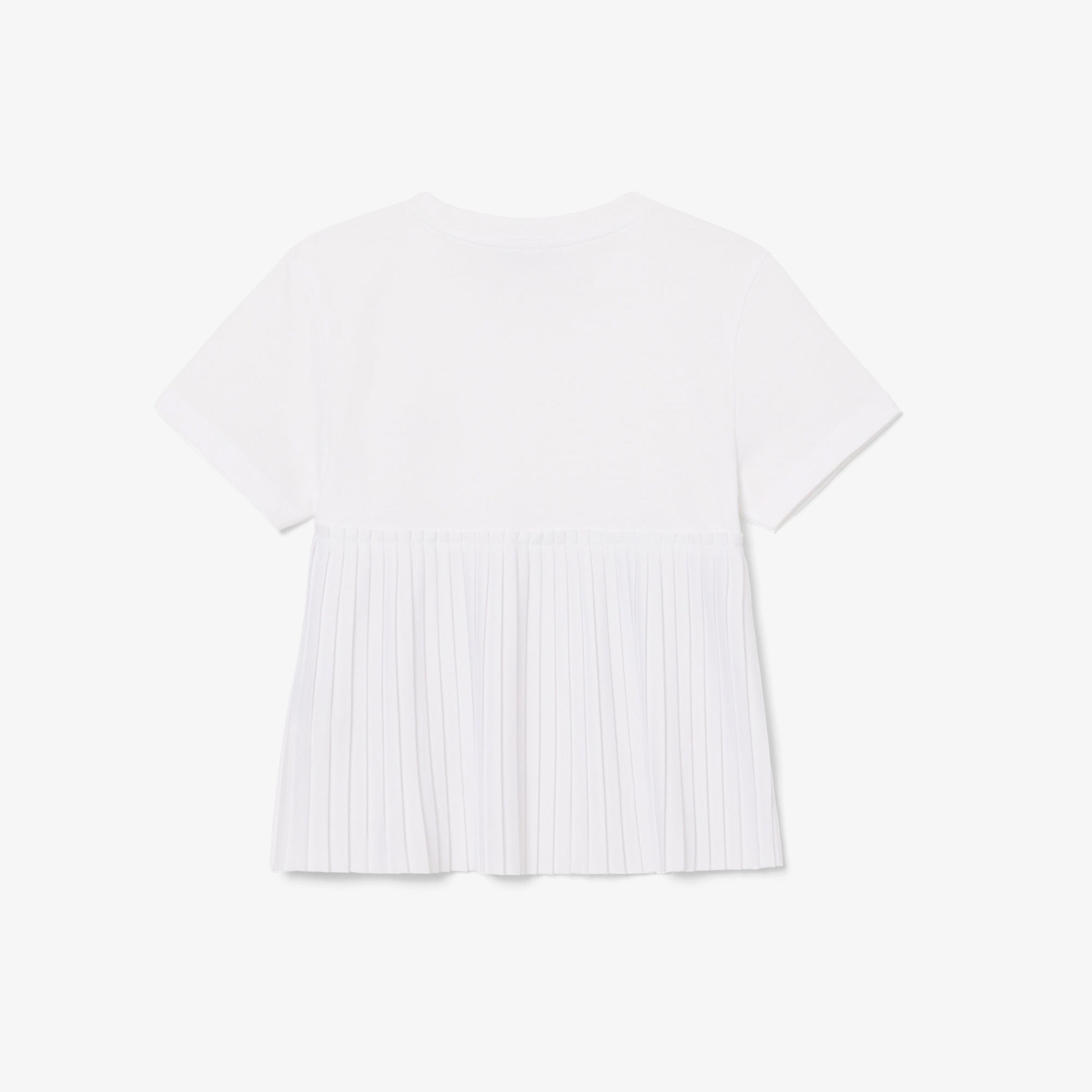 Lacoste Kız Çocuk Bisiklet Yaka Beyaz T-Shirt