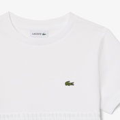 Lacoste Kız Çocuk Bisiklet Yaka Beyaz T-Shirt