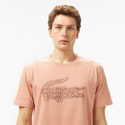 Lacoste Erkek Regular Fit Bisiklet Yaka Baskılı Açık Kahverengi T-Shirt