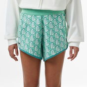 Lacoste Kadın Relaxed Fit Monogram Açık Yeşil Şort
