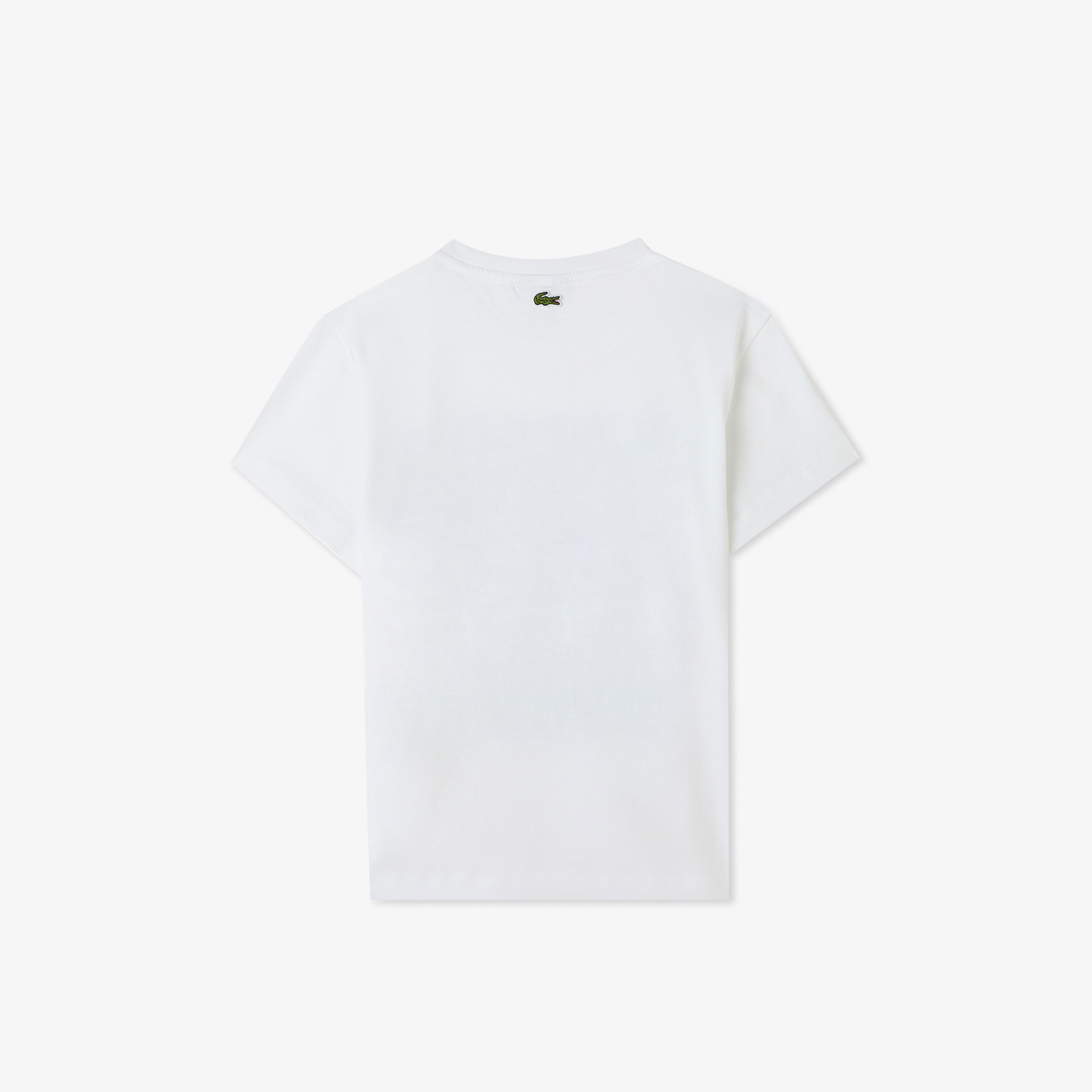 Lacoste Çocuk Bisiklet Yaka Baskılı Beyaz T-Shirt