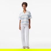 Nautica Kadın Mavi Regular Fit Çizgili Polo Yaka T-Shirt