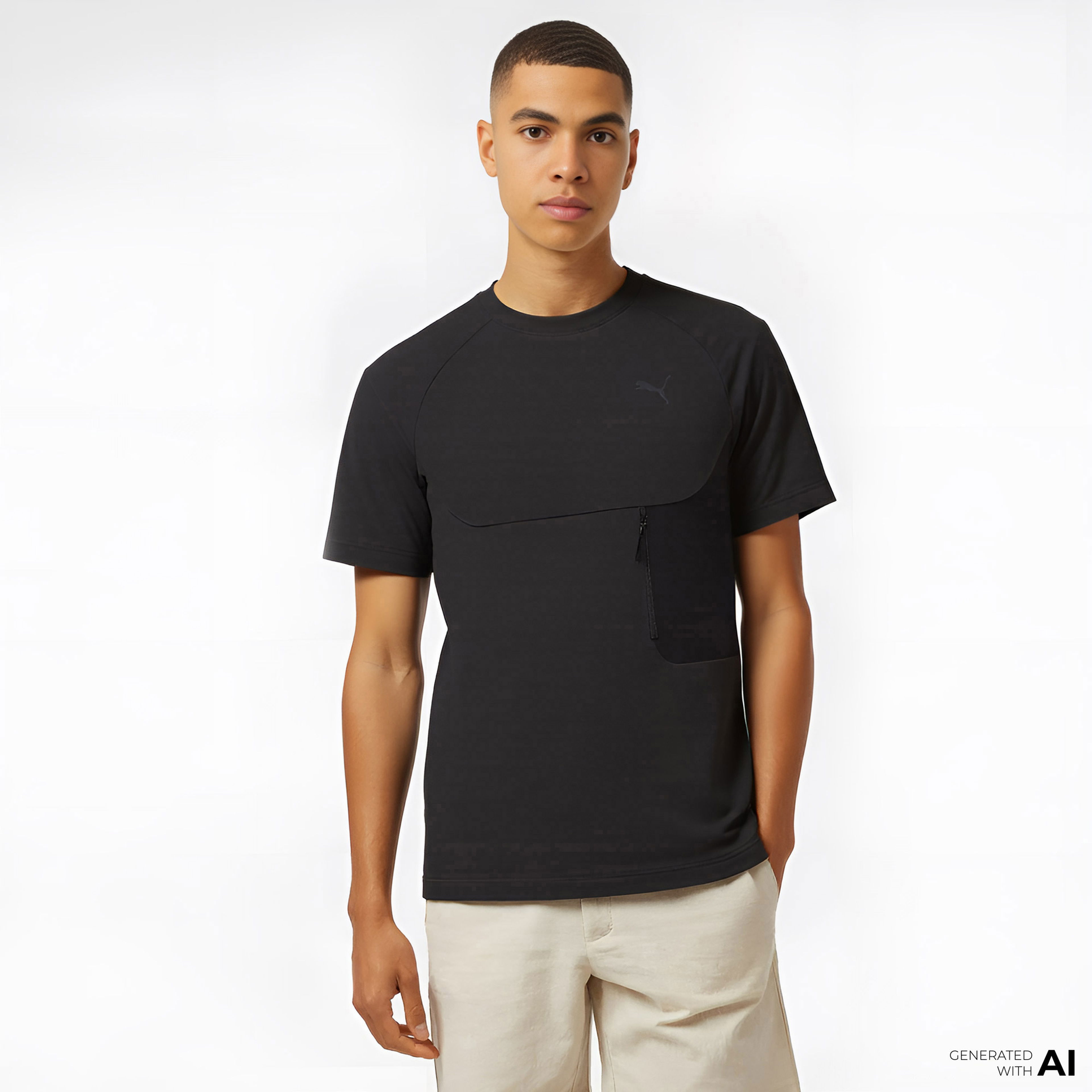 Puma Tech Pocket Erkek Siyah T-Shirt