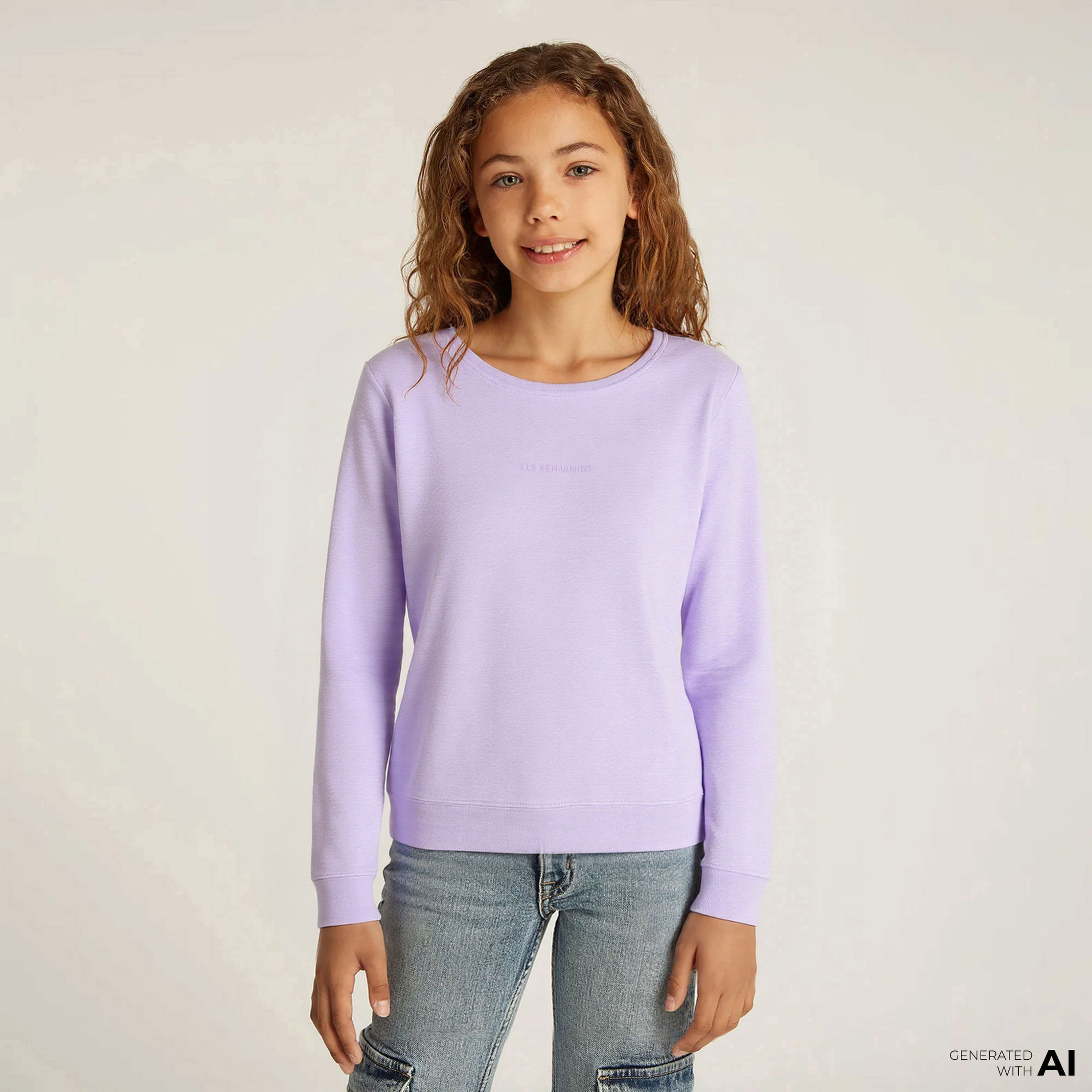 Les Benjamins Essential Çocuk Mor Sweatshirt