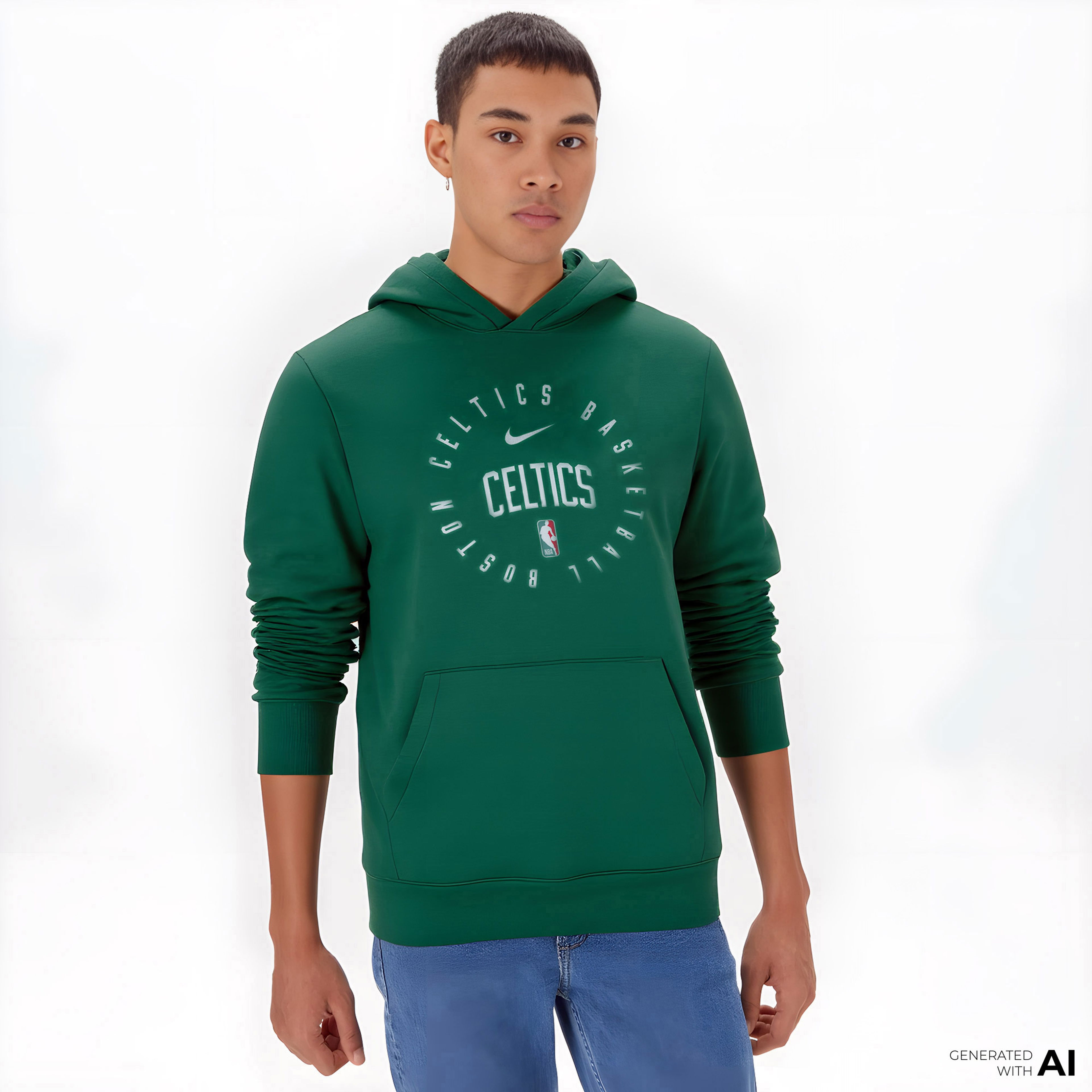 Nike Boston Celtics Spotlight Erkek Yeşil Hoodie
