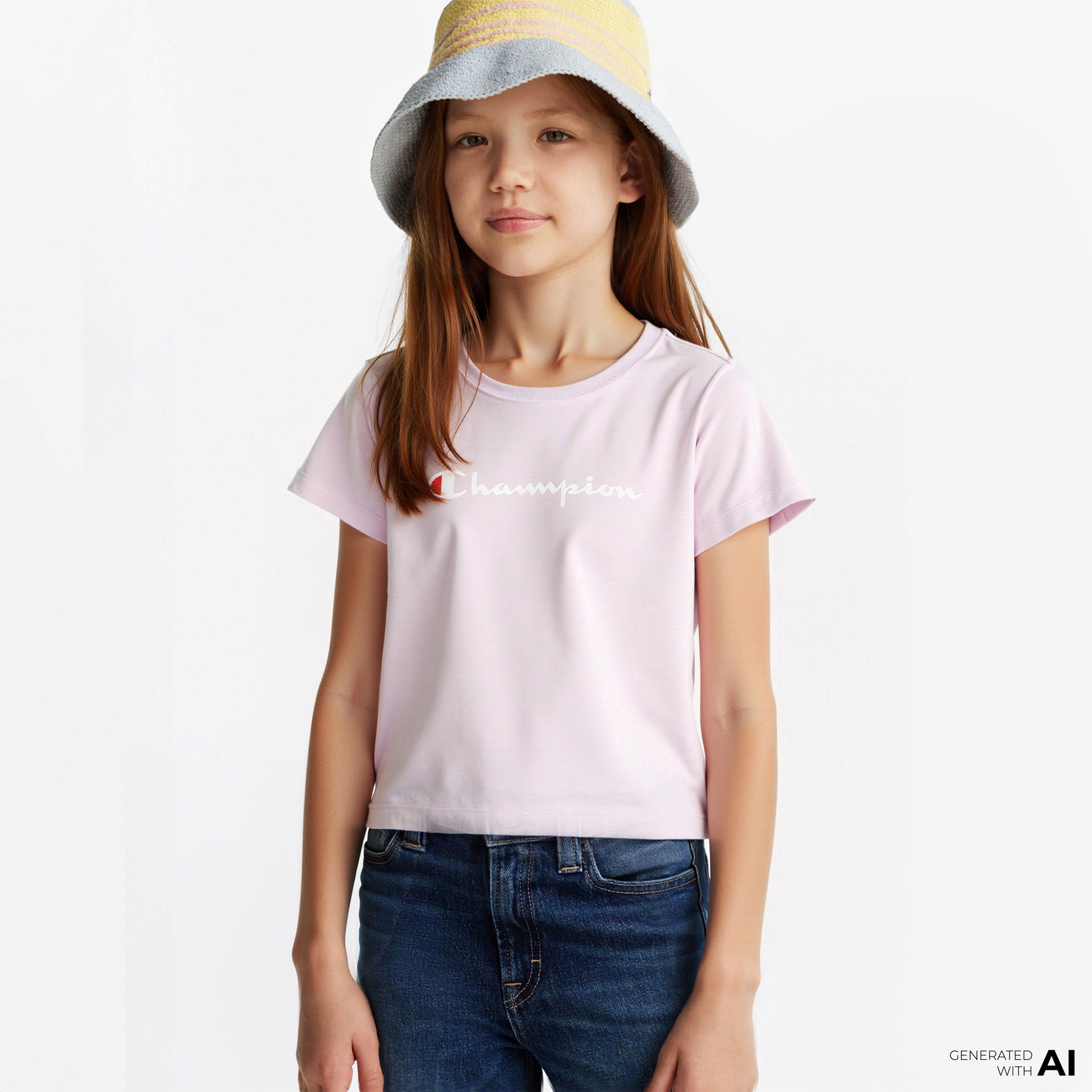 Champion Ss Çocuk Pembe T-Shirt