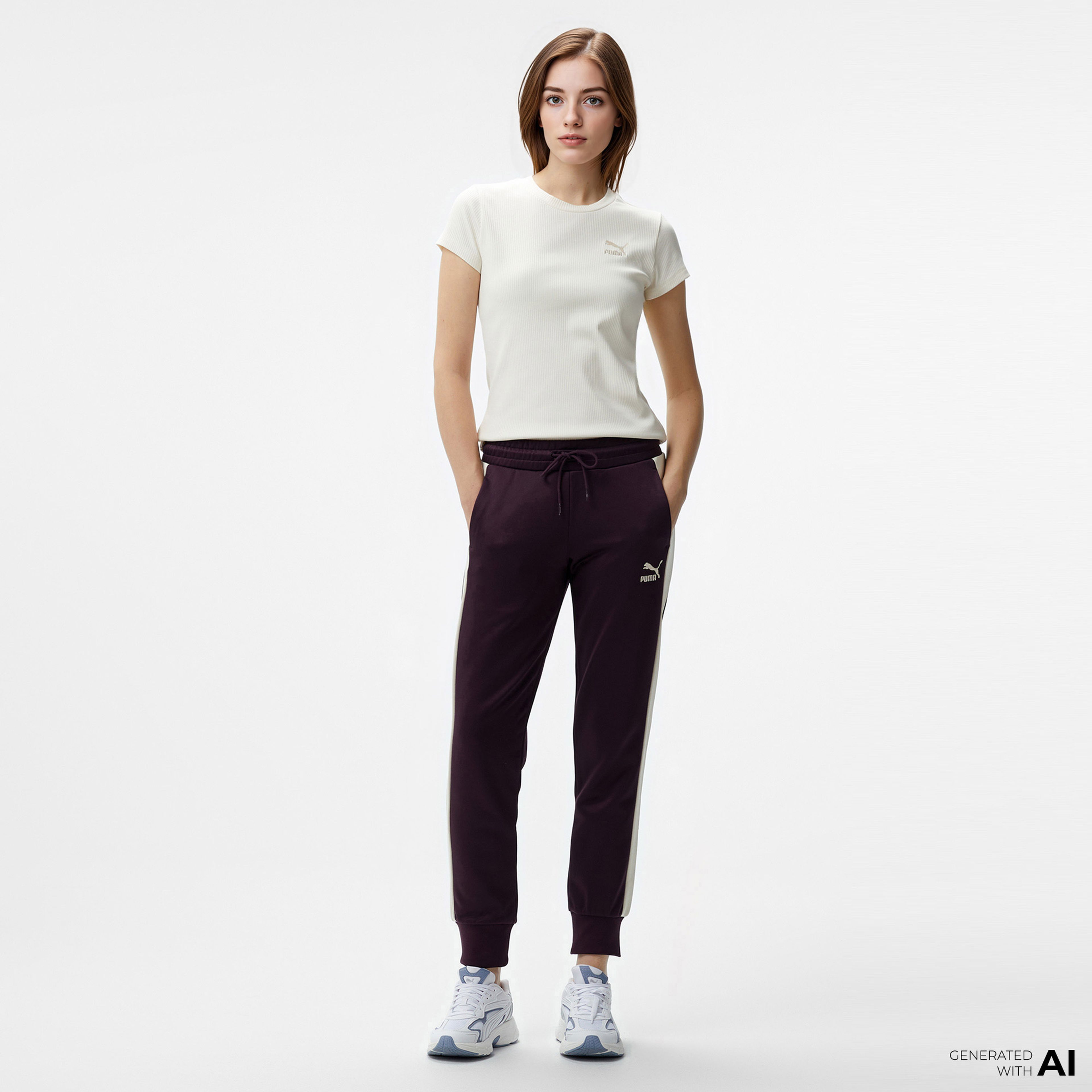 Puma Iconic T7 Track Kadın Bordo Eşofman Altı