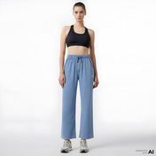 Tommy Hilfiger Twill Denim Long Palazzo Kadın Mavi Pantolon