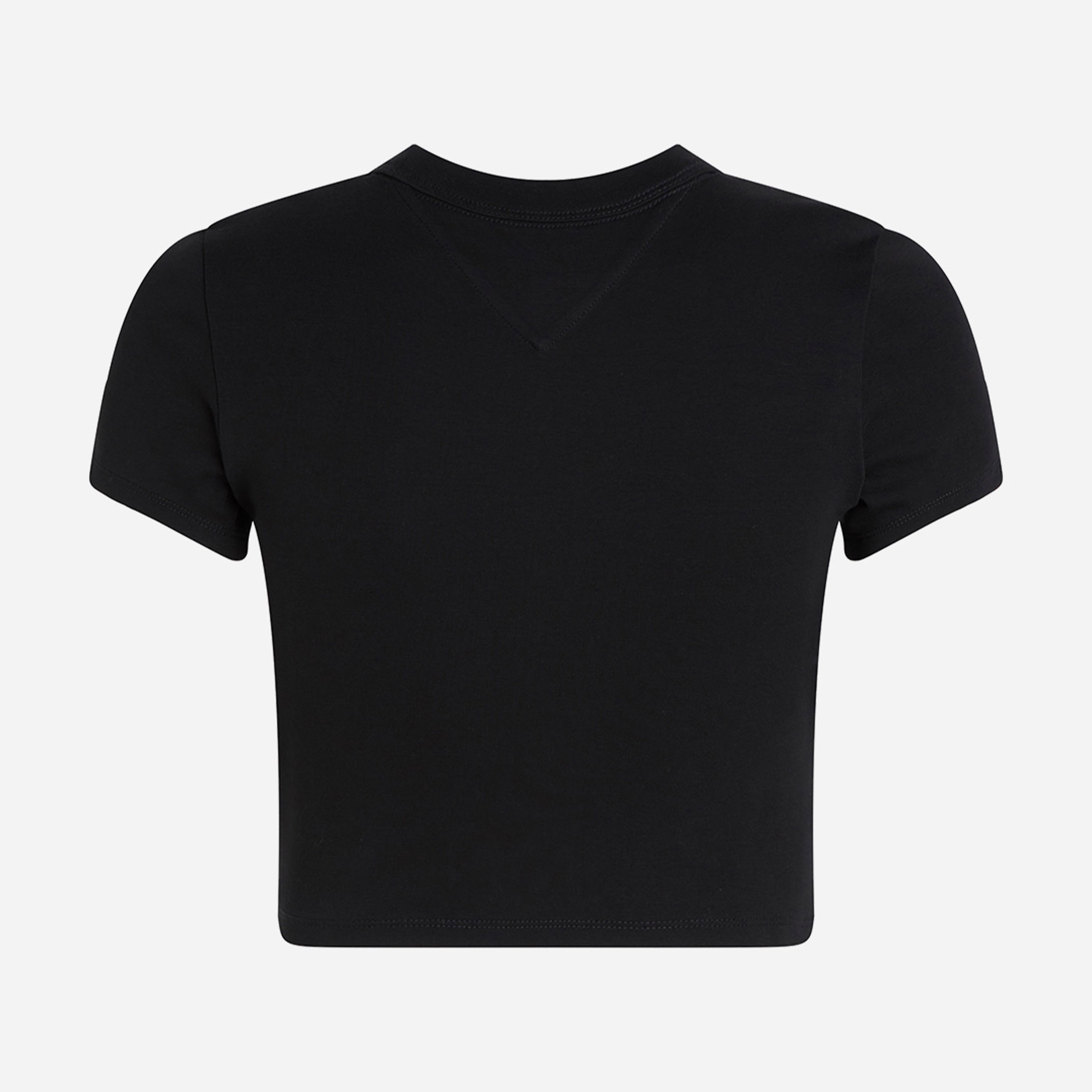 Tommy Jeans Slim Cropped Script Kadın Siyah T-Shirt