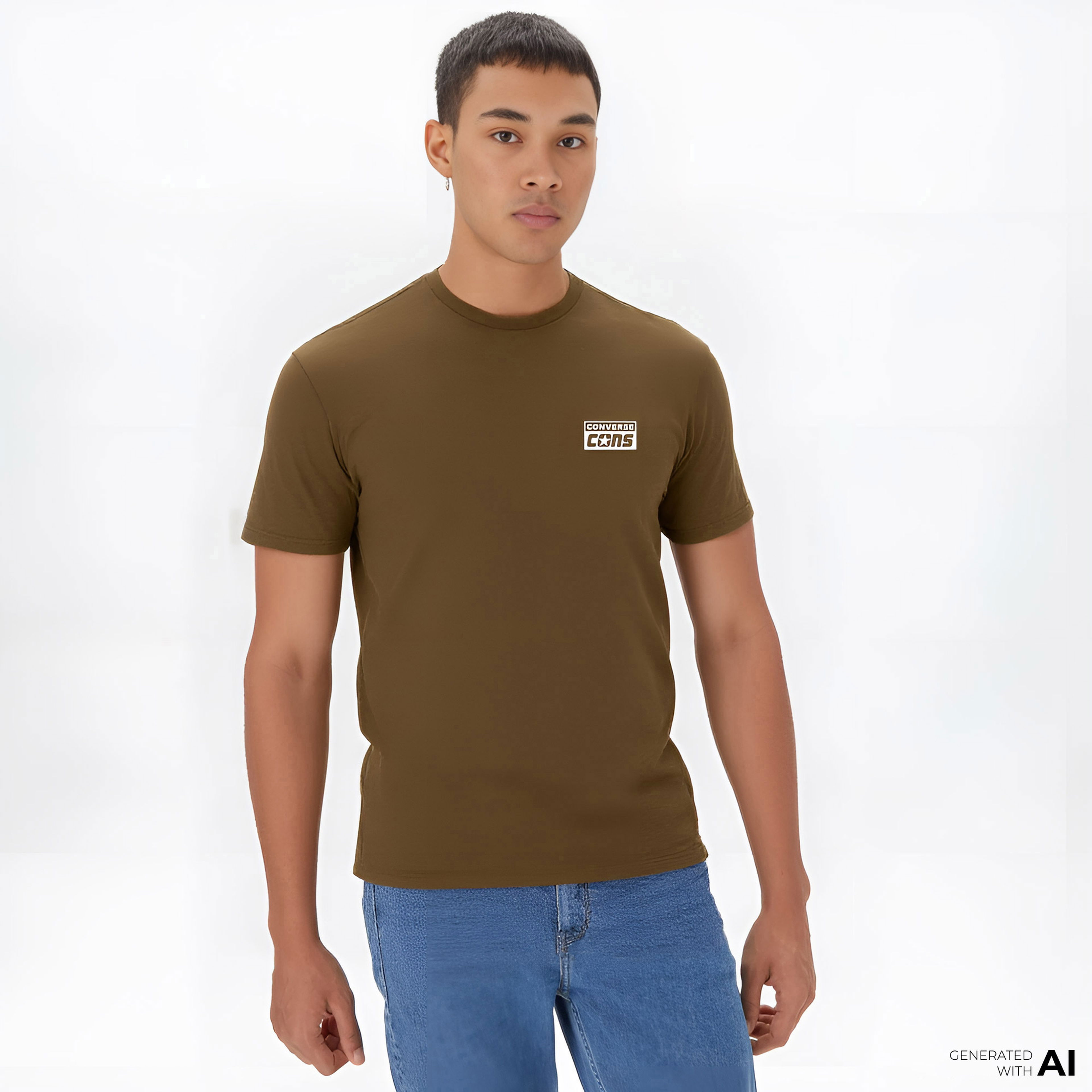 Converse CONS Grafik Baskılı Erkek Kahverengi T-Shirt