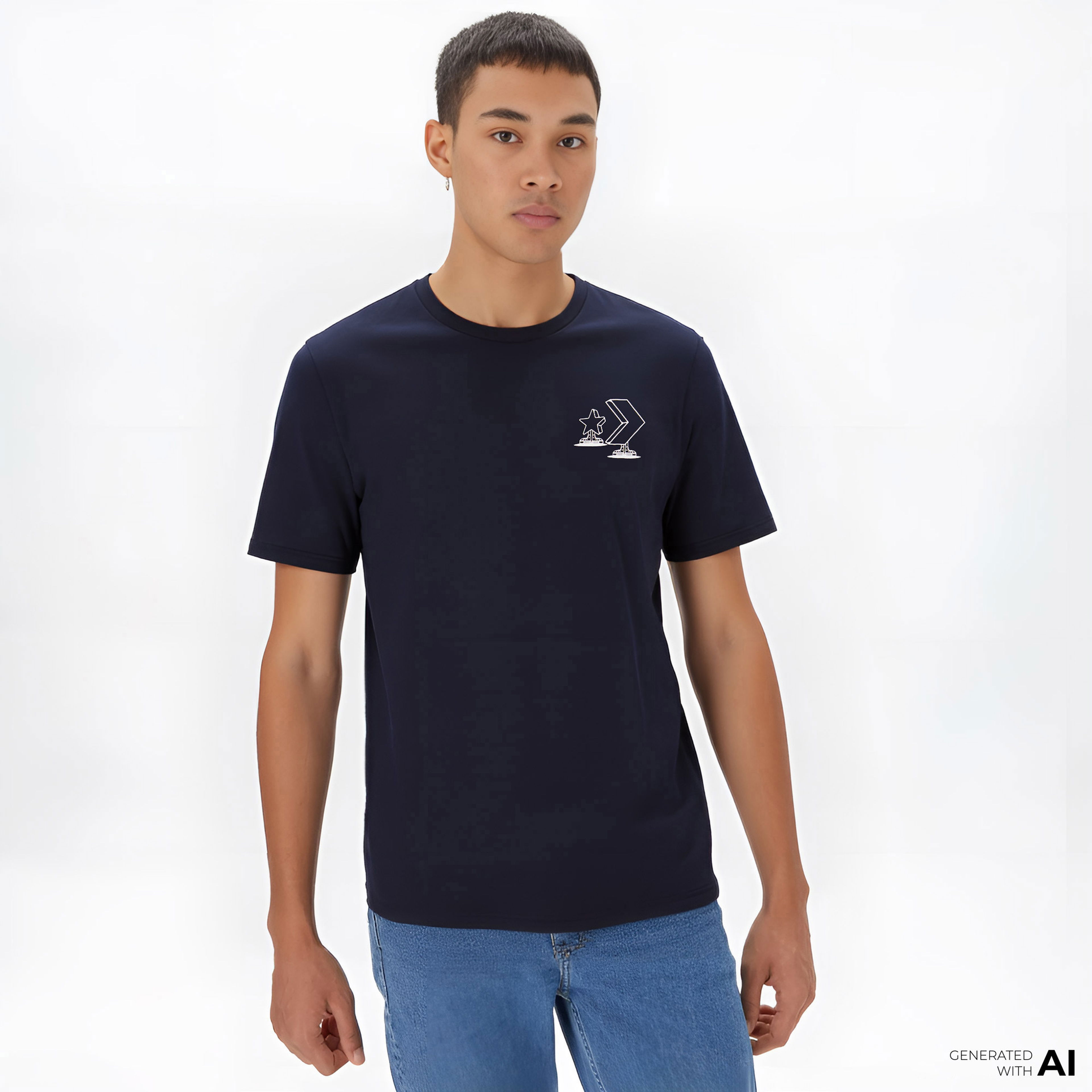 Converse Erkek Grafik Baskılı Siyah T-Shirt