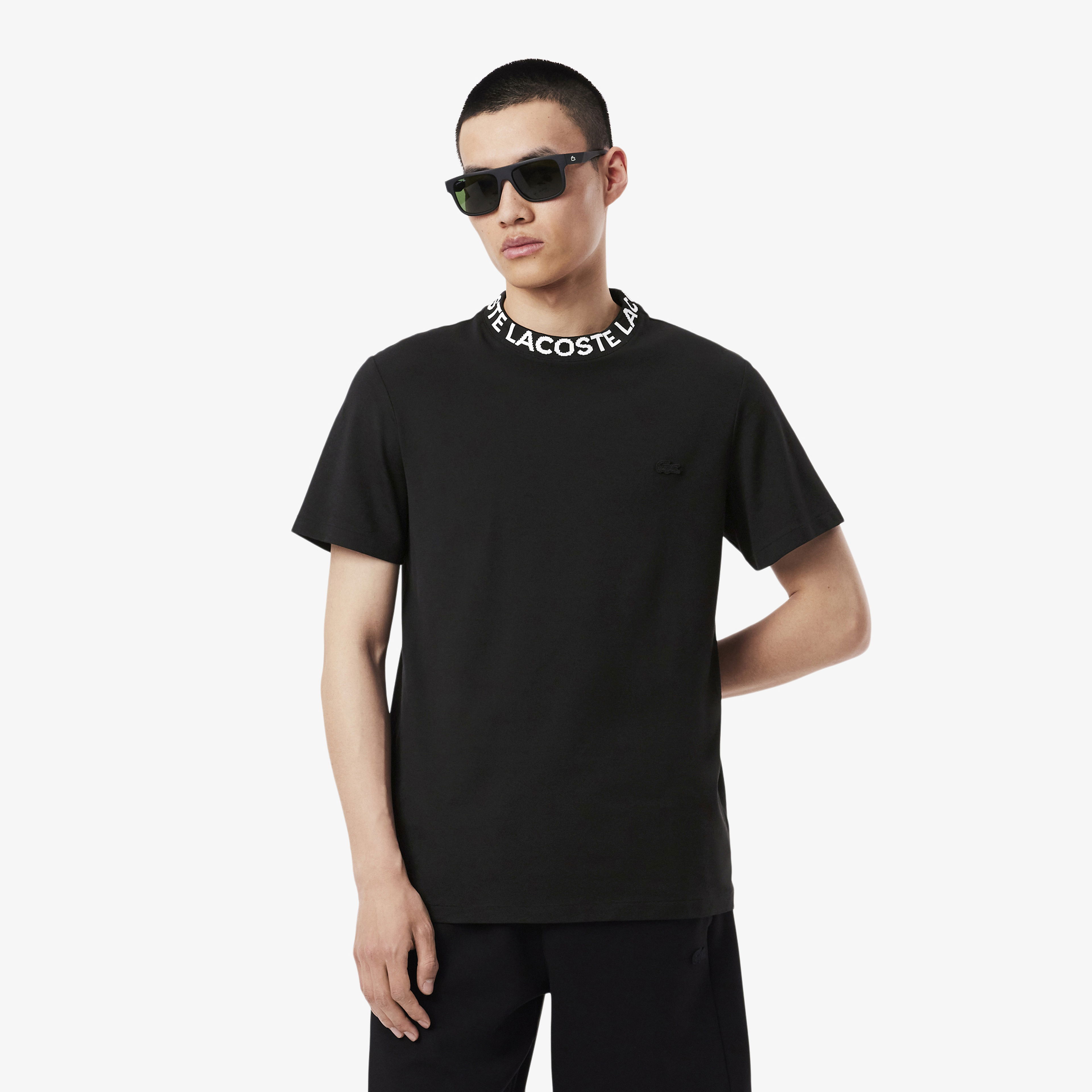 Lacoste Erkek Regular Fit Bisiklet Yaka Siyah T-Shirt