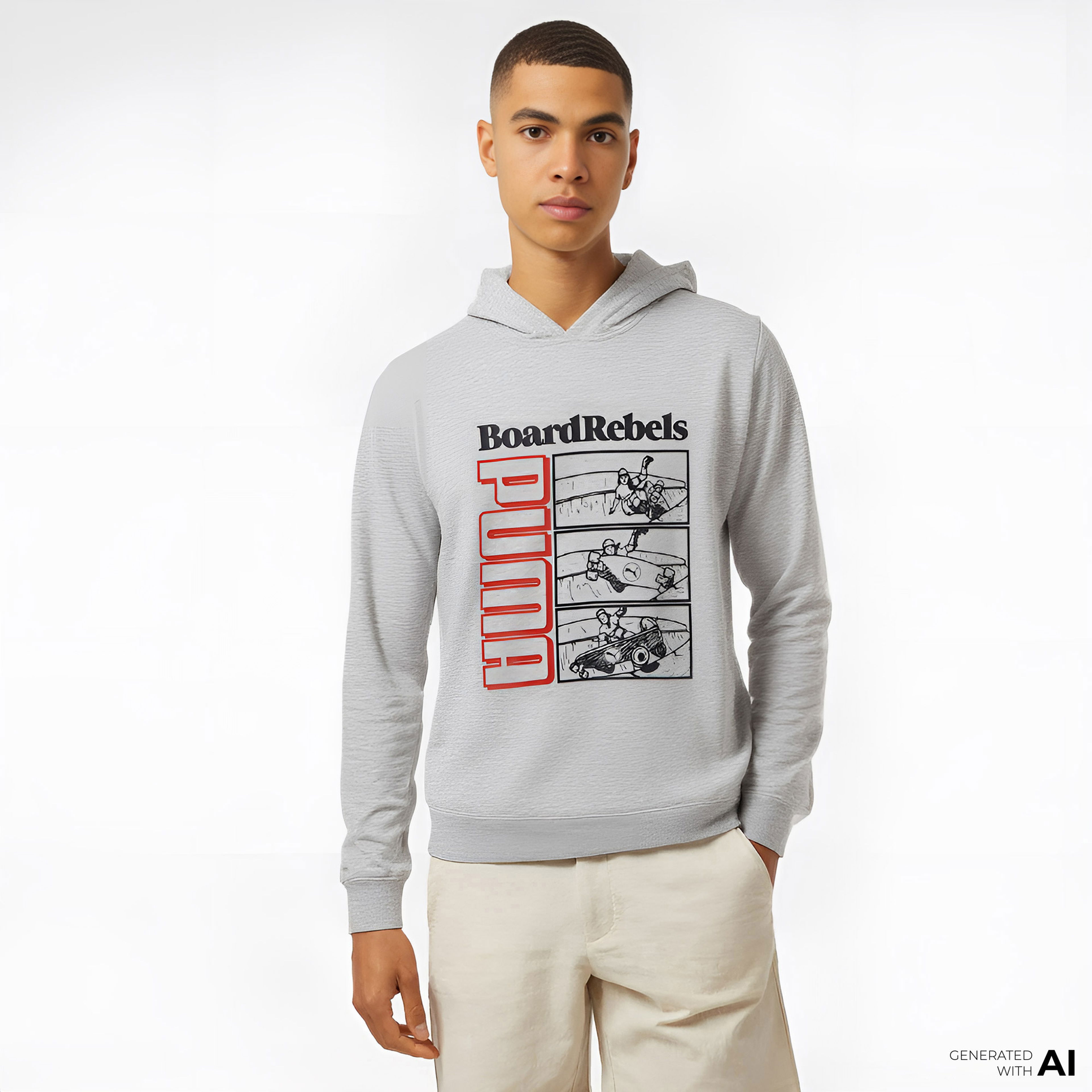 Puma Mid90S Çocuk Gri Sweatshirt