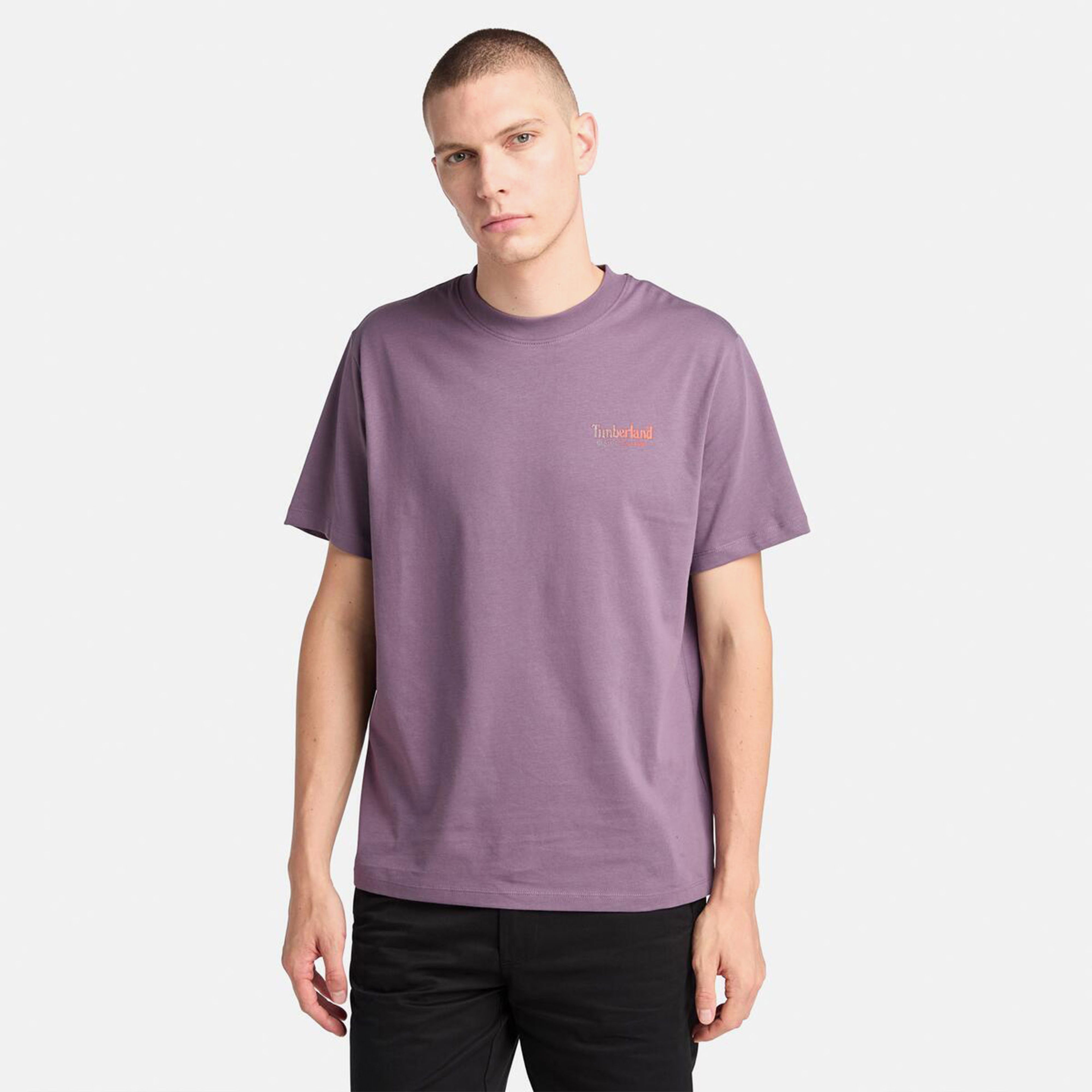 Timberland Rugged Active Gear Back Graphic Erkek Mor T-Shirt