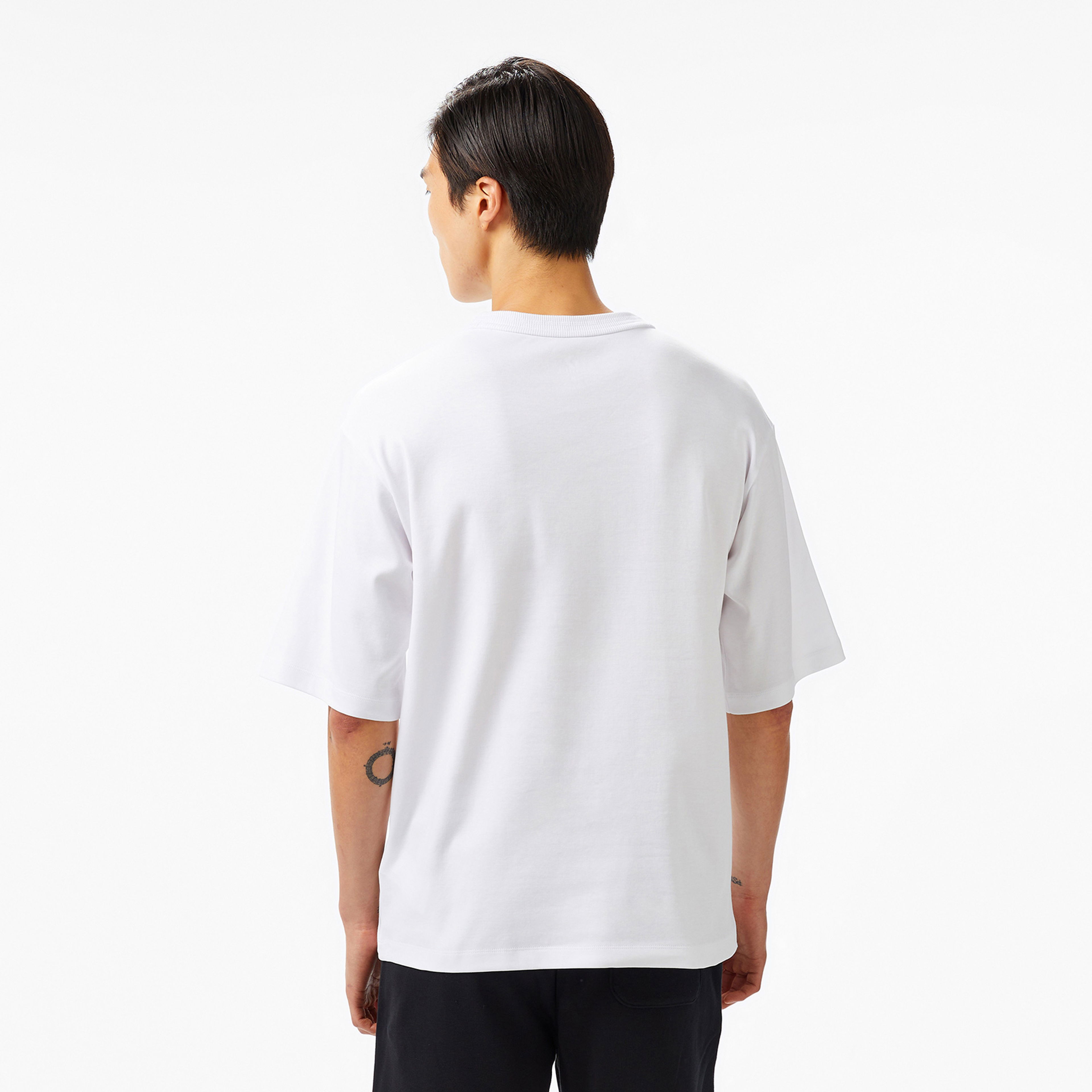 Converse Star Chevron Baskılı Oversize Fit Erkek Beyaz T-Shirt