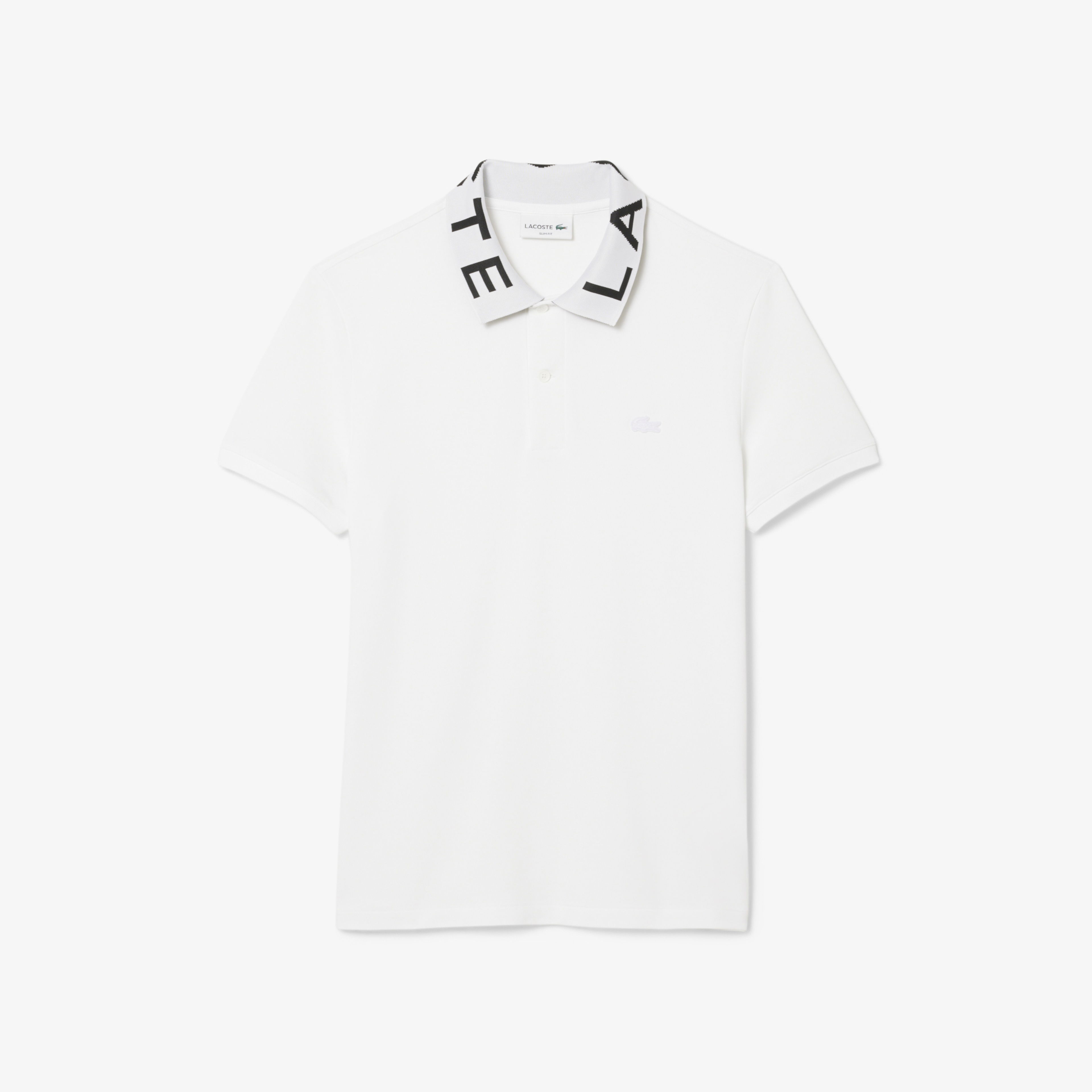 Lacoste Erkek Slim Fit Baskılı Beyaz Polo