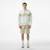 Lacoste Erkek Classic Fit Yarım Fermuarlı Renk Bloklu Beyaz Sweatshirt
