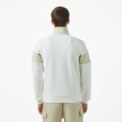 Lacoste Erkek Classic Fit Yarım Fermuarlı Renk Bloklu Beyaz Sweatshirt