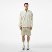 Lacoste Erkek Classic Fit Yarım Fermuarlı Krem Sweatshirt