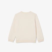 Lacoste Çocuk Bisiklet Yaka Desenli Krem Sweatshirt