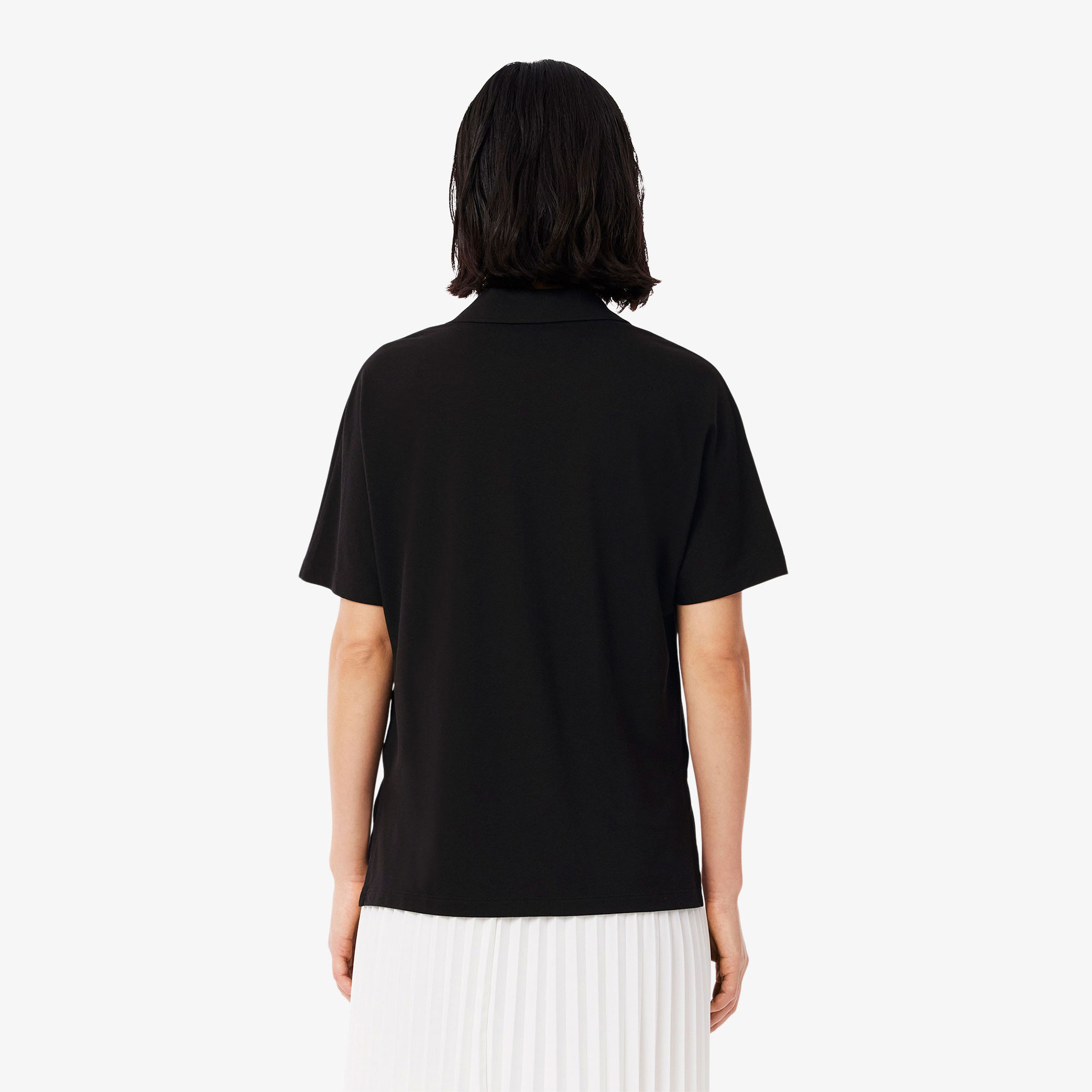 Lacoste Kadın Relaxed Fit Siyah Polo