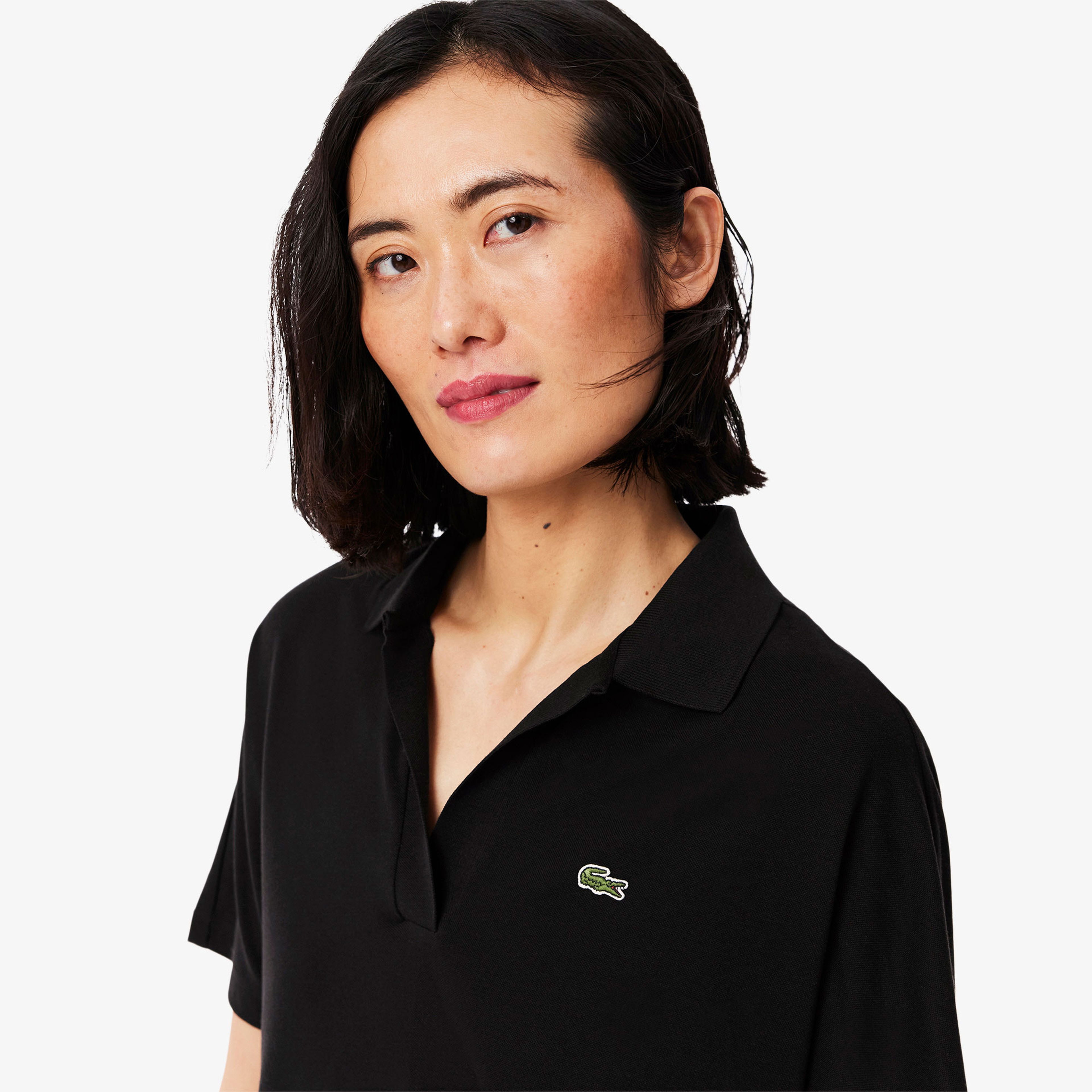 Lacoste Kadın Relaxed Fit Siyah Polo