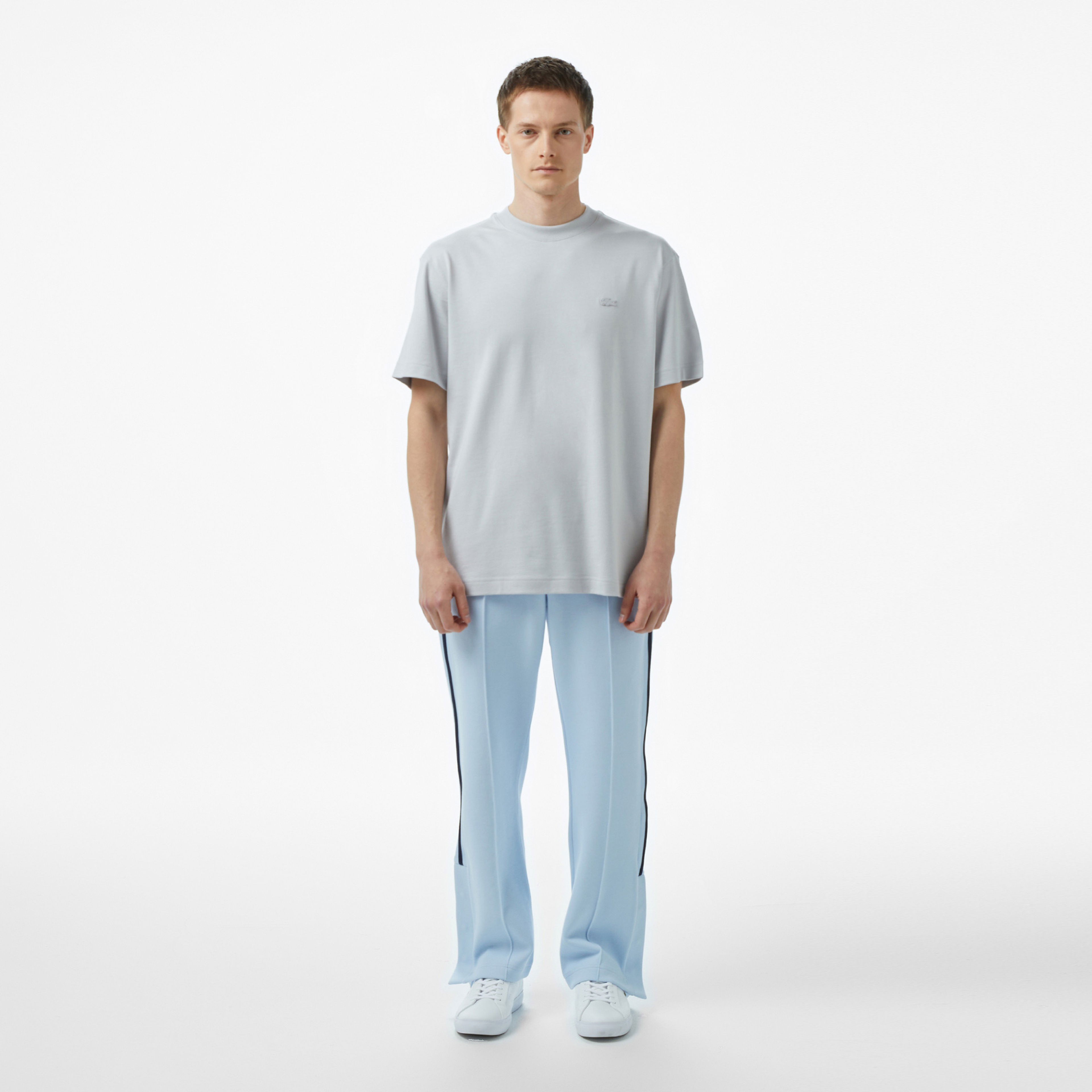Lacoste Erkek Relaxed Fit Bisiklet Yaka Gri T-Shirt