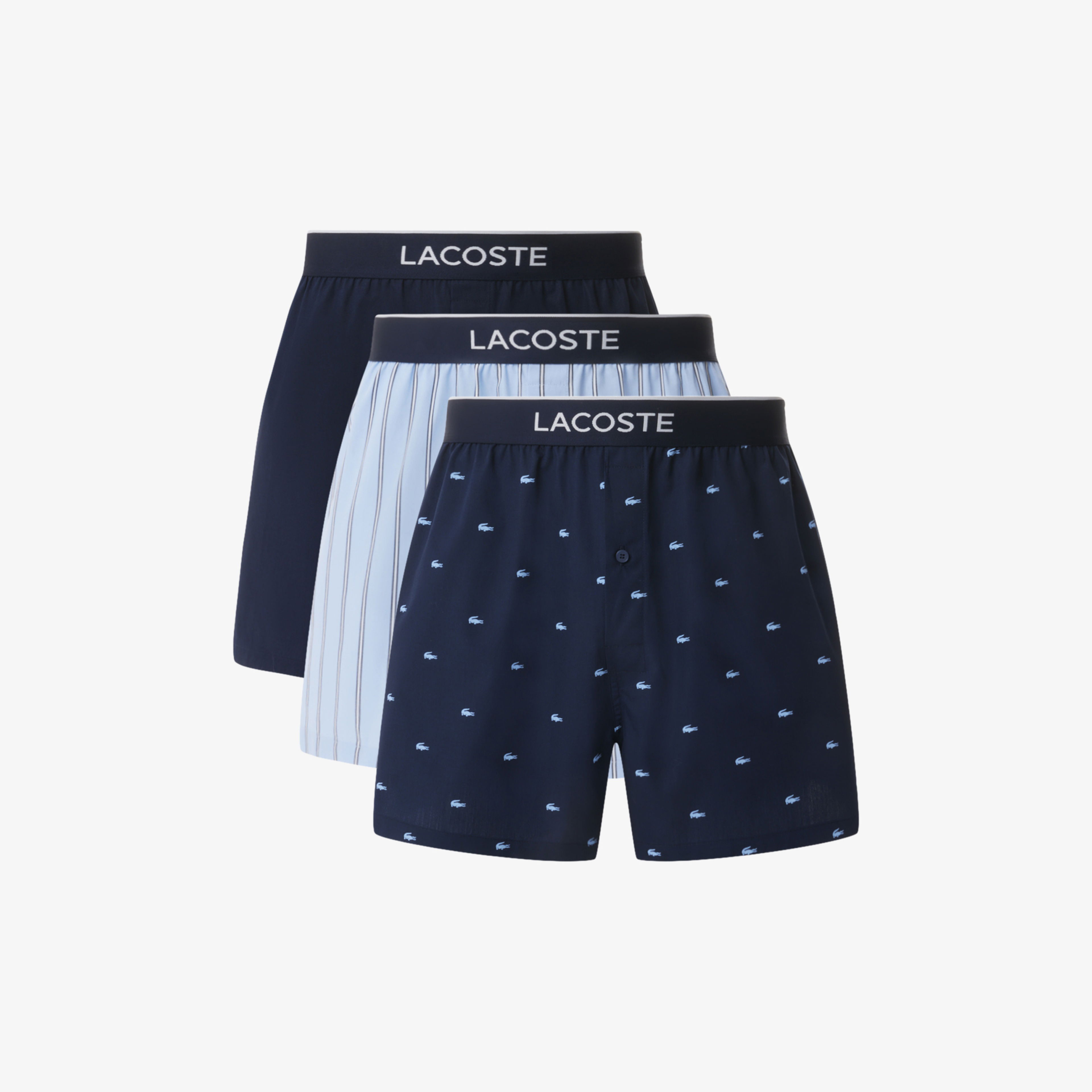 Lacoste Erkek Baskılı 3'lü Renkli Boxer