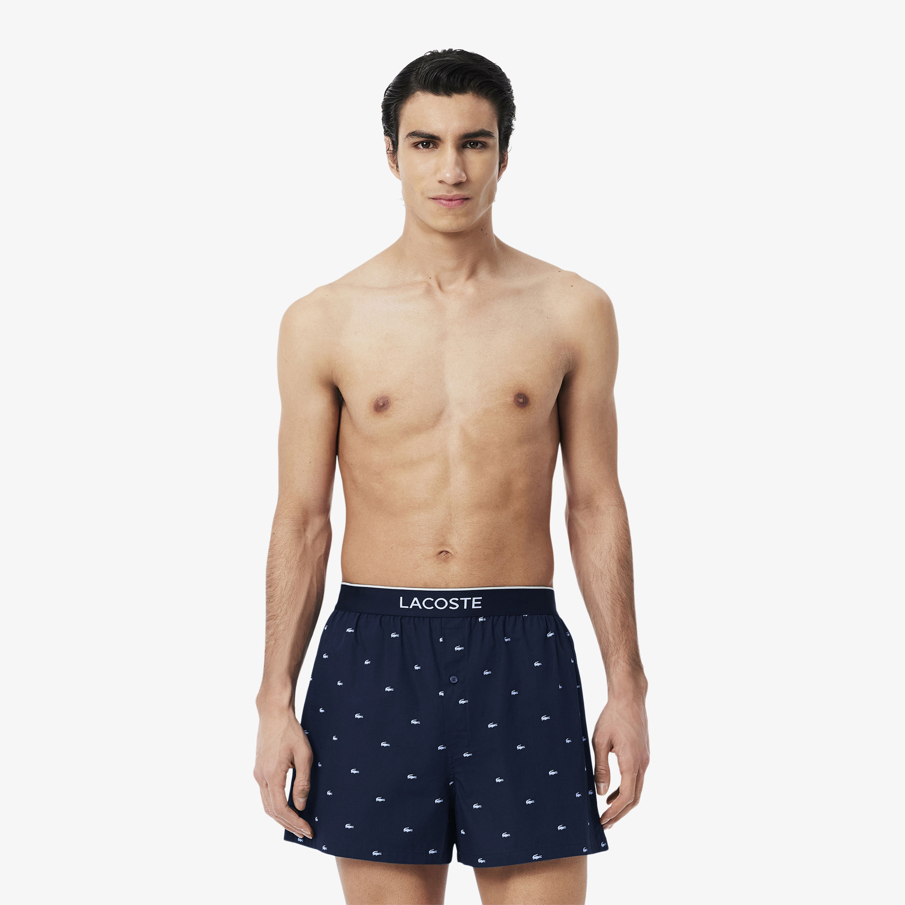 Lacoste Erkek Baskılı 3'lü Renkli Boxer