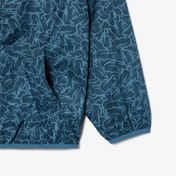 Lacoste Çocuk Kapüşonlu Baskılı Mavi Ceket