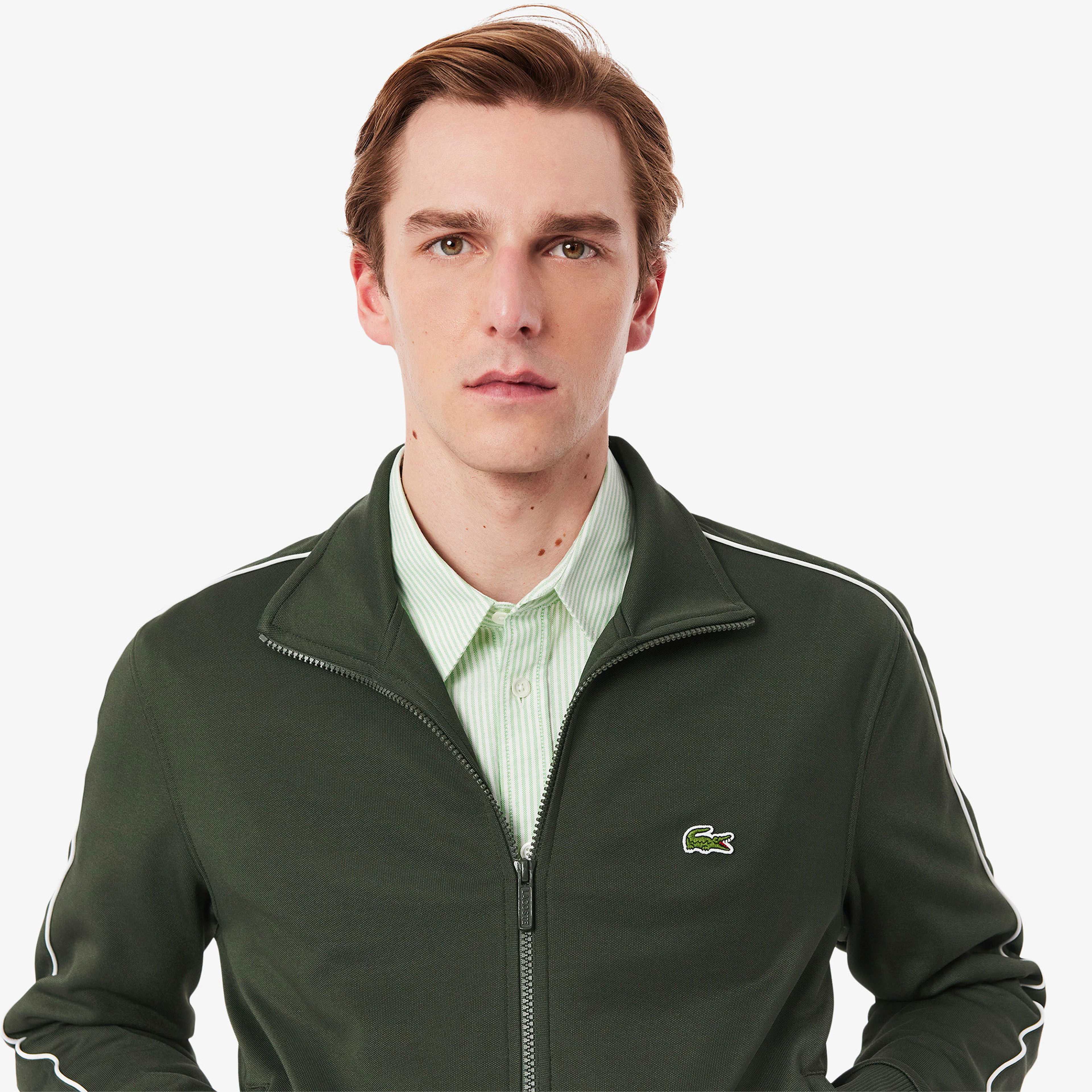 Lacoste Erkek Regular Fit Fermuarlı Koyu Yeşil Sweatshirt